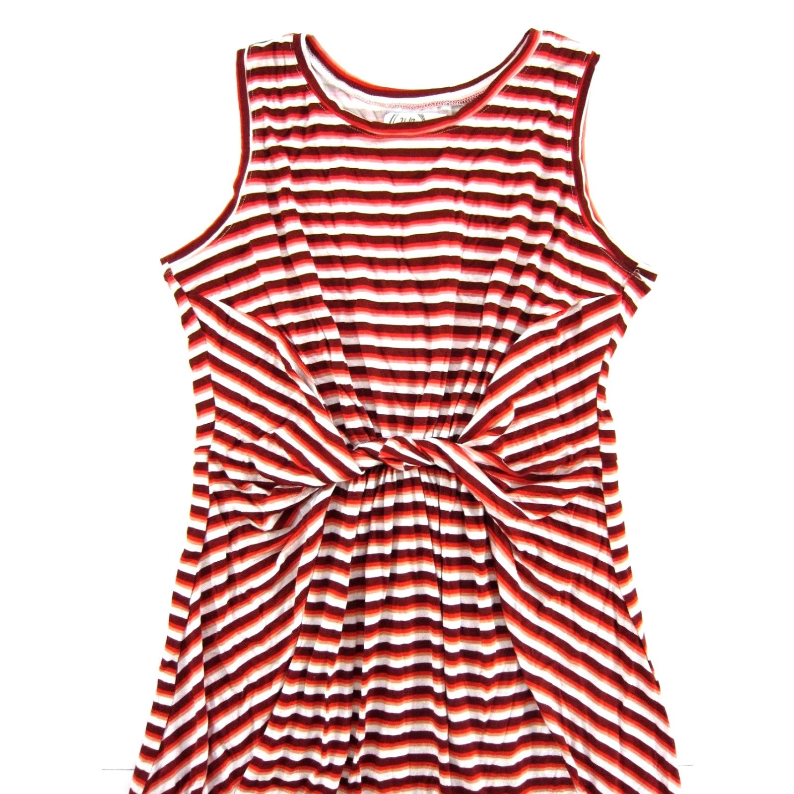 Vintage Maurices 24/7 Red Pink White Stripe Stretch Twist Long Maxi Tank Dress Small Size S / US 4 / IT 40 - 4 Thumbnail