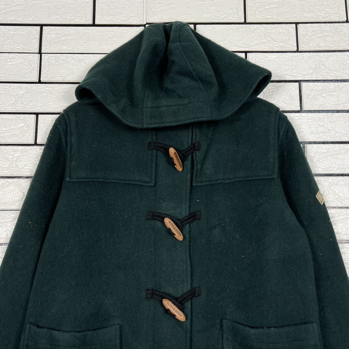 Vintage THE SCOTCH HOUSE Green Hooded Duffle Coat #4140-C189 Size US L / EU 52-54 / 3 - 2 Thumbnail