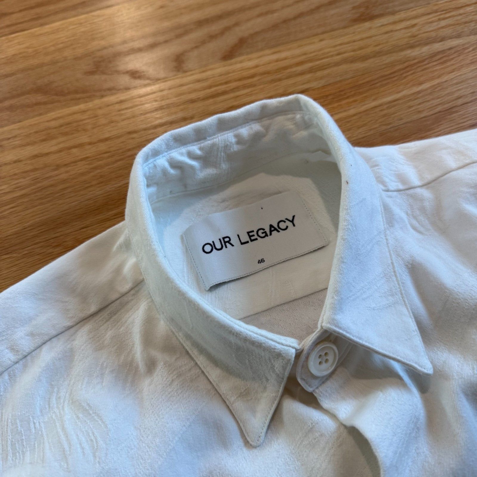 Our Legacy Our Legacy SS15 White Patten Woven Cotton Shirt Size US S / EU 44-46 / 1 - 2 Thumbnail