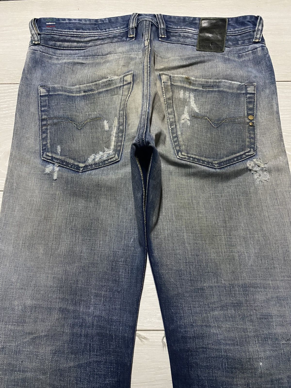 Diesel Black Gold Vintage Diesel Blue Eyecons Y2K Mud Wash Ripped Skinny Jeans Size US 32 / EU 48 - 4 Thumbnail
