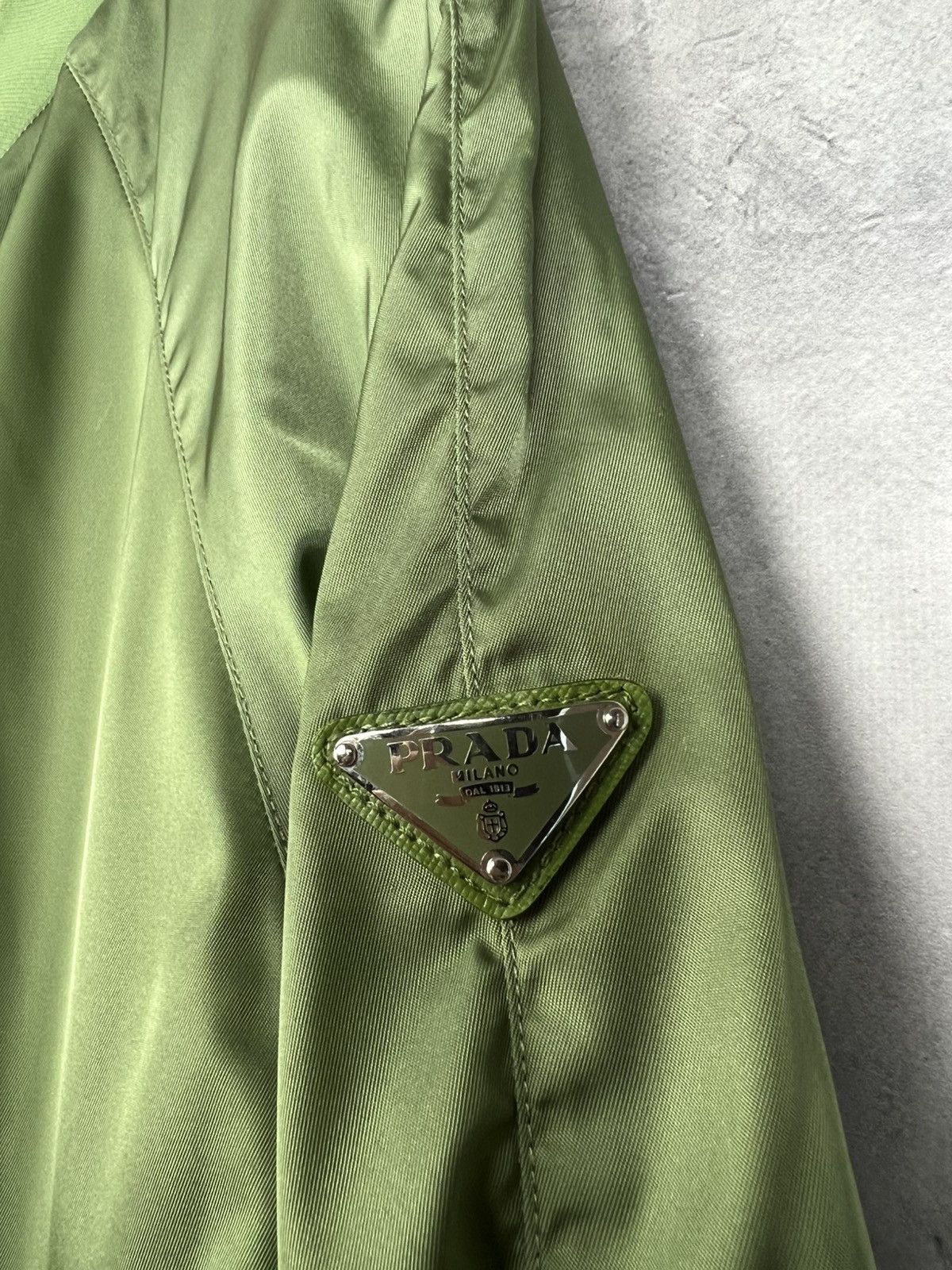 Prada Prada Milano 2014 Metallic Green Nylon Bomber Jacket Size M Size US M / EU 48-50 / 2 - 14 Thumbnail