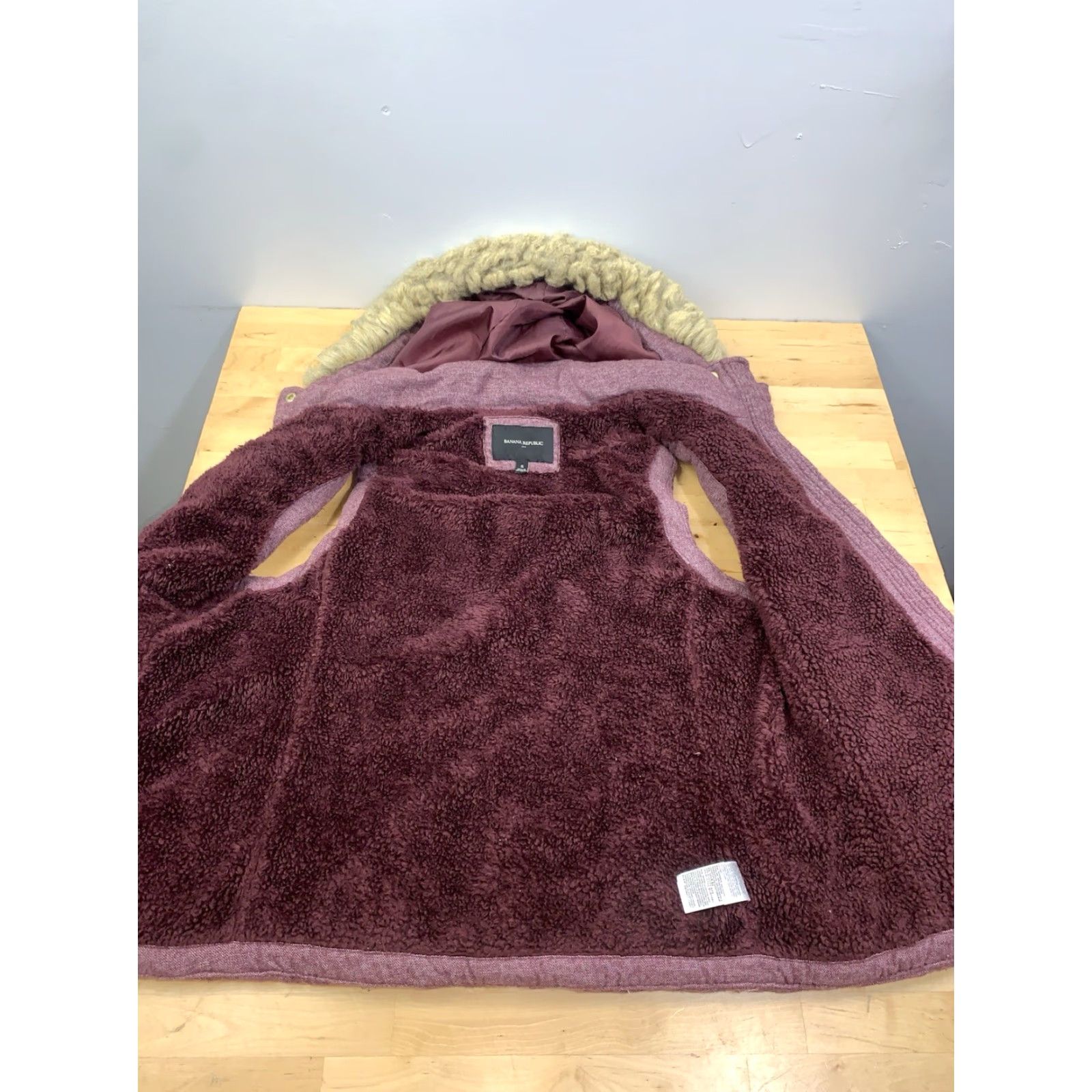 Banana Republic VINTAGE Banana Republic Jacket Vest Womens S Red Purple Hooded Sherpa Lined 11147 Size S / US 4 / IT 40 - 5 Thumbnail