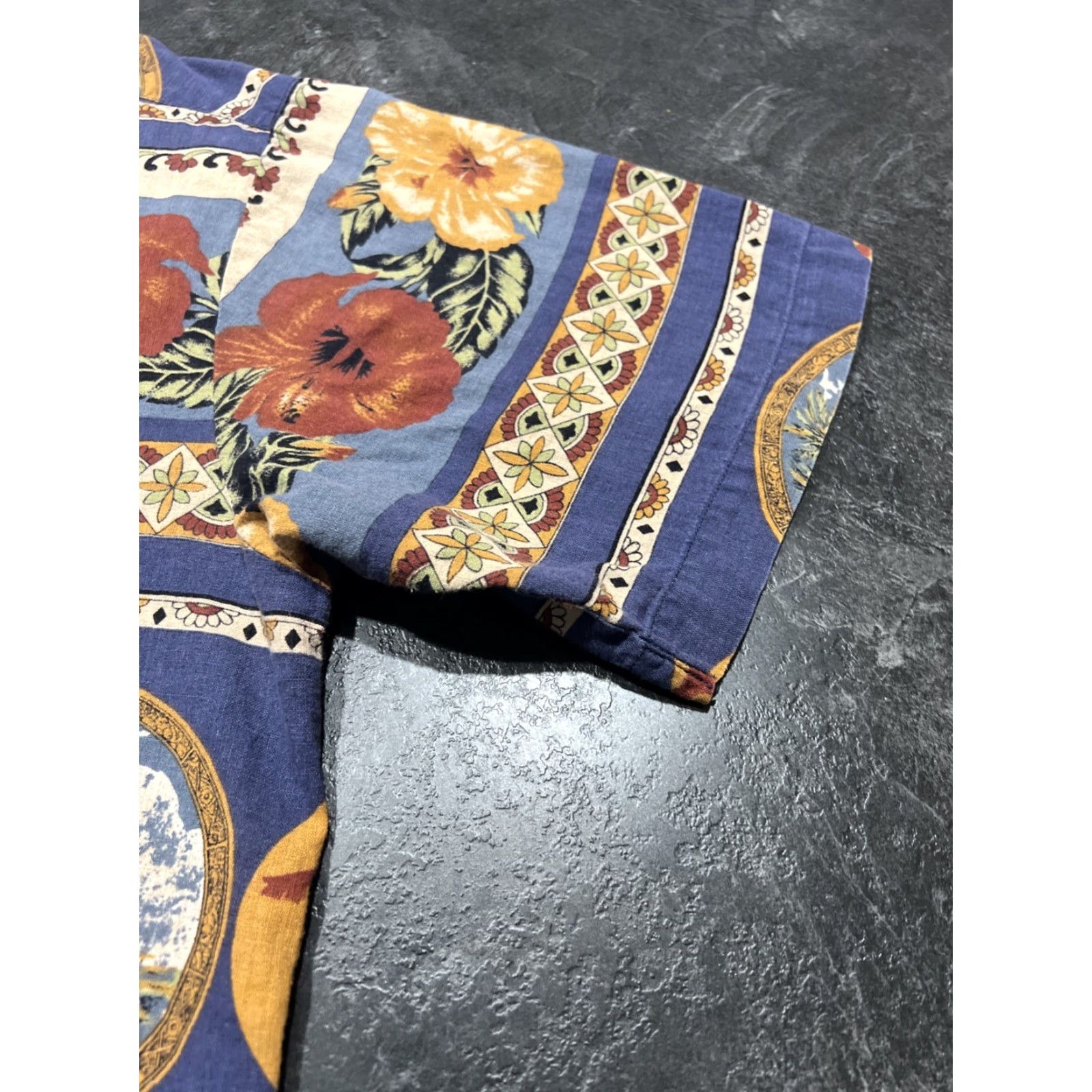 Vintage Feldini Button-Up Shirt Men L Blue Floral Short Sleeve Hawaiian Tropical Casual Shirt Regular Size US L / EU 52-54 / 3 - 2 Thumbnail