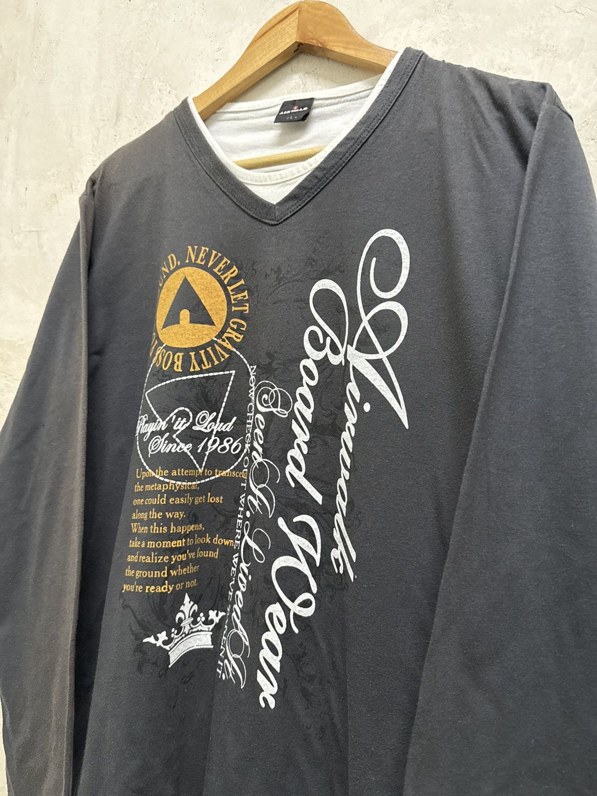 14th Addiction 2000s Airwalk Wild Poems Gothic Grunge Double Layer Tees Size US M / EU 48-50 / 2 - 3 Thumbnail