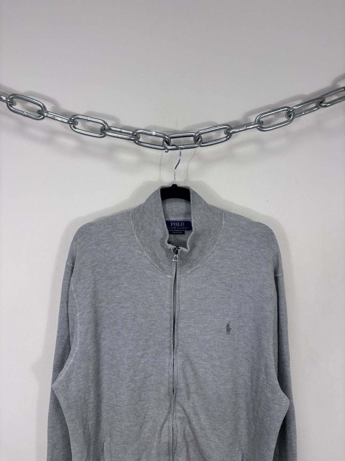Polo Ralph Lauren Polo Ralph Lauren Men’s Grey Pima Cotton Full Zip Sweater Size US XL / EU 56 / 4 - 2 Thumbnail