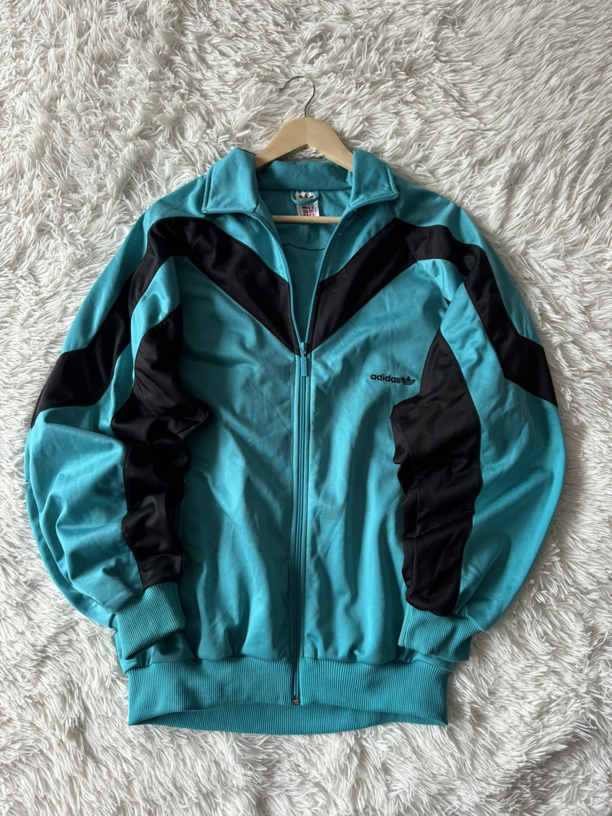 Adidas × Vintage Crazy Adidas Turquoise Vintage Retro 90s Zip Track Suit Size US M / EU 48-50 / 2 - 7 Thumbnail