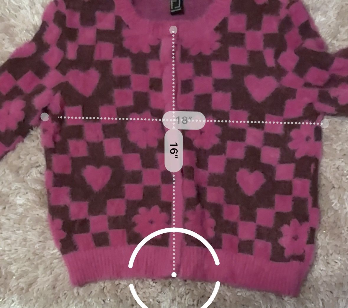 Forever 21 Forever 21 Pink Fuzzy Retro Checker Cardigan Size Medium Size M / US 6-8 / IT 42-44 - 6 Thumbnail
