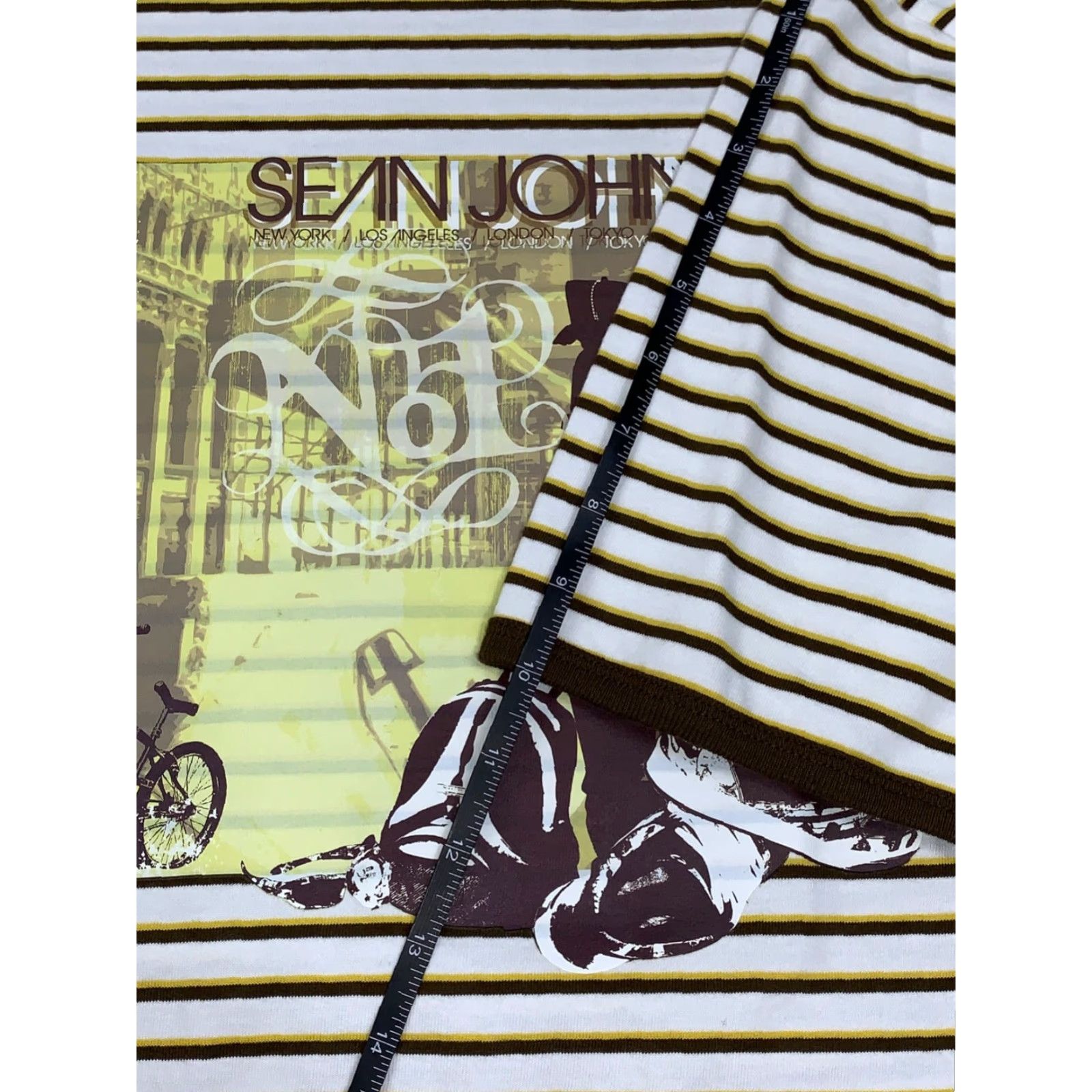Sean John Sean John No.1 Graphic T Shirt Striped M 12/24 Short Sleeve Casual Men White 90s Hip Hop Music Shirt Mens Size US M / EU 48-50 / 2 - 7 Thumbnail