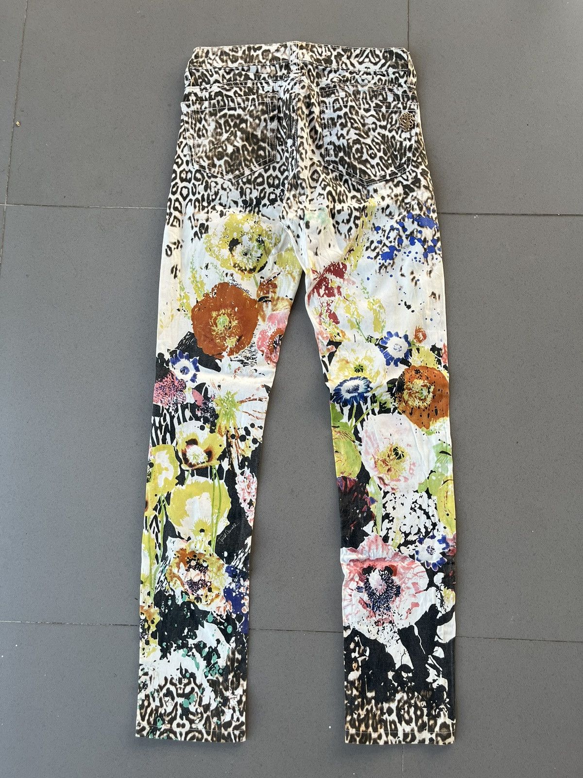 Just Cavalli SS01 Just Cavalli Abstract Paint Pants Size 27" / US 4 / IT 40 - 2 Thumbnail