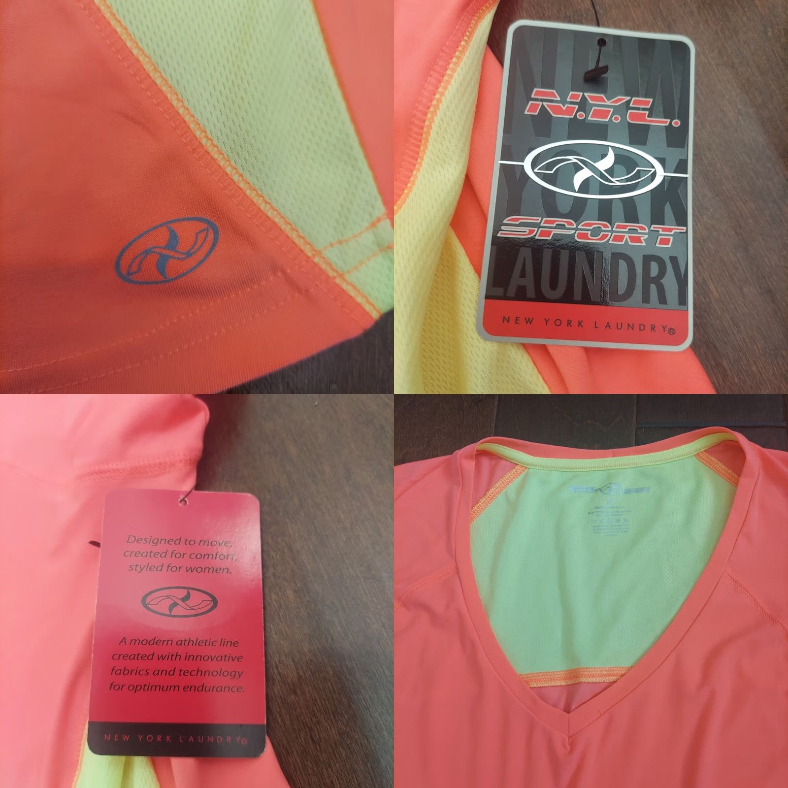 Vintage N.Y.L. Sport Laundry Women Activewear Orange Yellow Top NWT 3X Crew Neck Short Sleeve Tank Sports Activewear Basic Shirt Womens Size XXL / US 16-18 / IT 52-54 - 8 Thumbnail