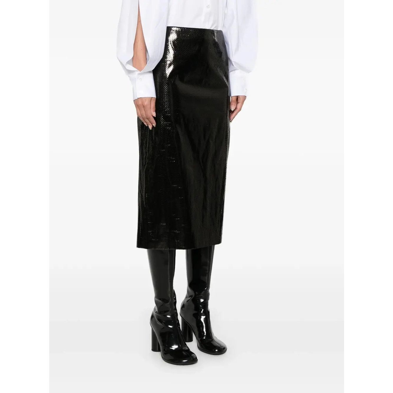 Alexander McQueen o1rshd1 Silk Nylon Tarpaulin Skirt in Black 40 Size 27" / US 4 / IT 40 - 3 Thumbnail