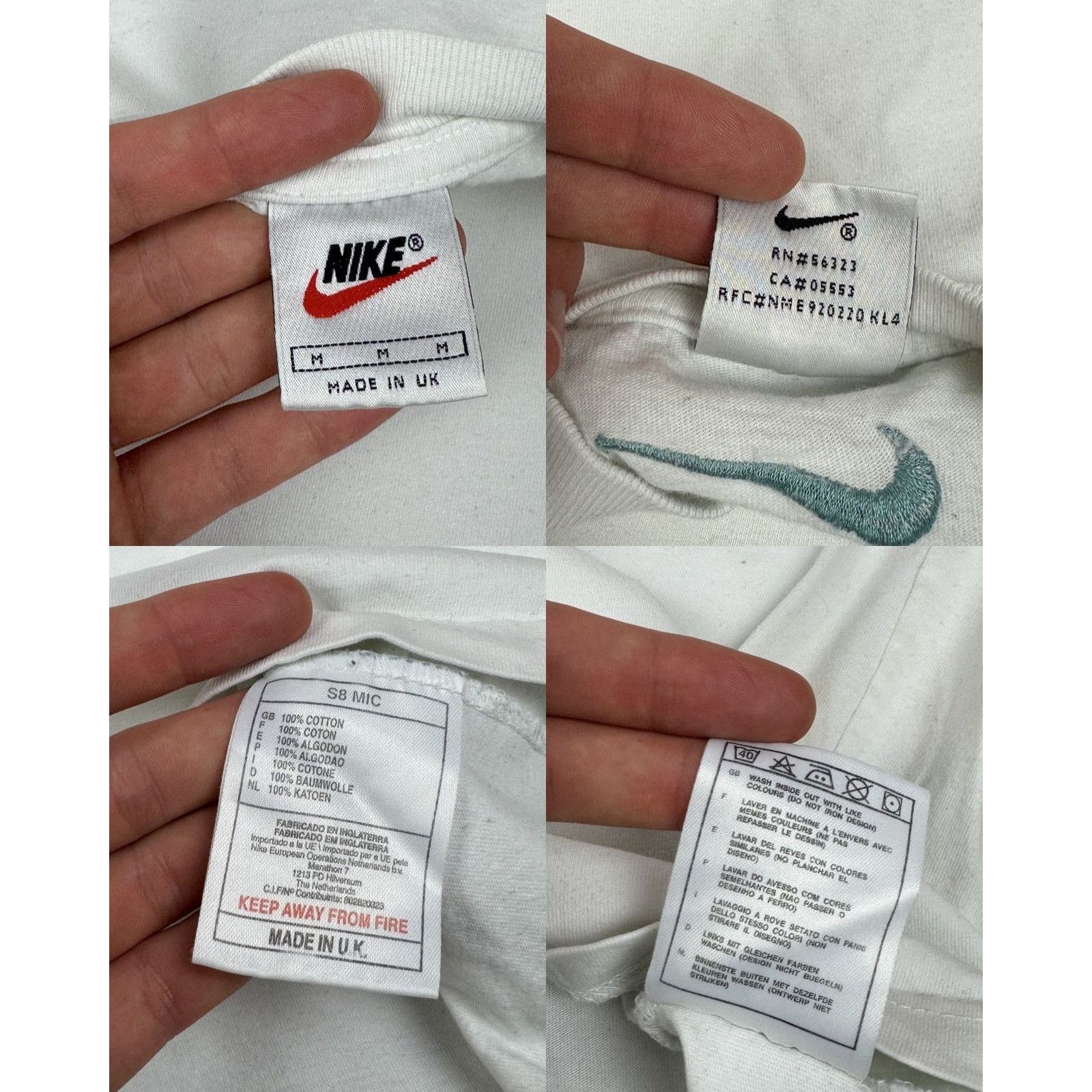 Japanese Brand × Nike Nike Mens White Cotton Crew Neck Short Sleeve T-Shirt Medium Size US M / EU 48-50 / 2 - 2 Thumbnail