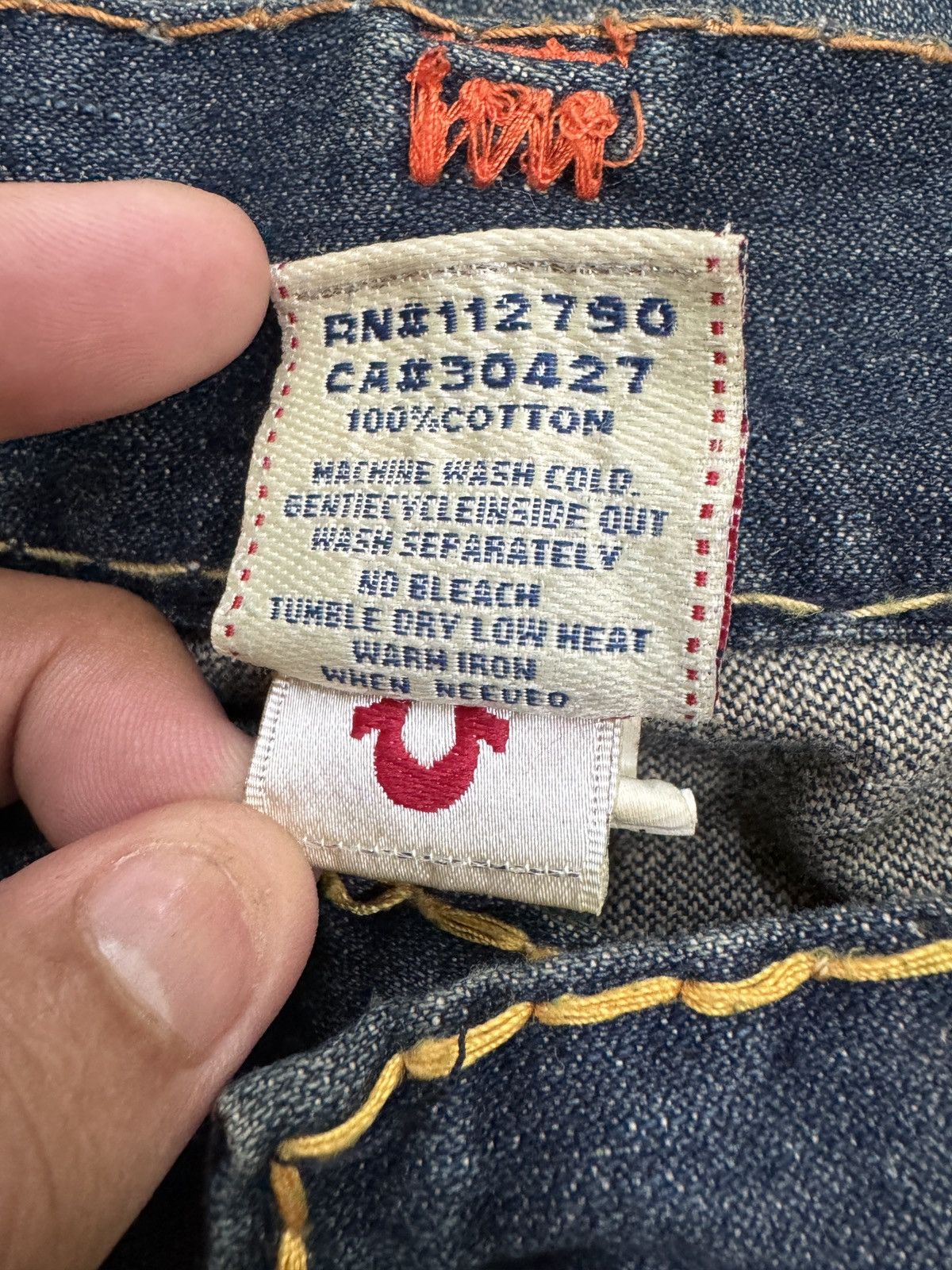 True Religion True Religion Billy Super T Rainbow Stitch Straight Leg Size US 33 - 16 Thumbnail