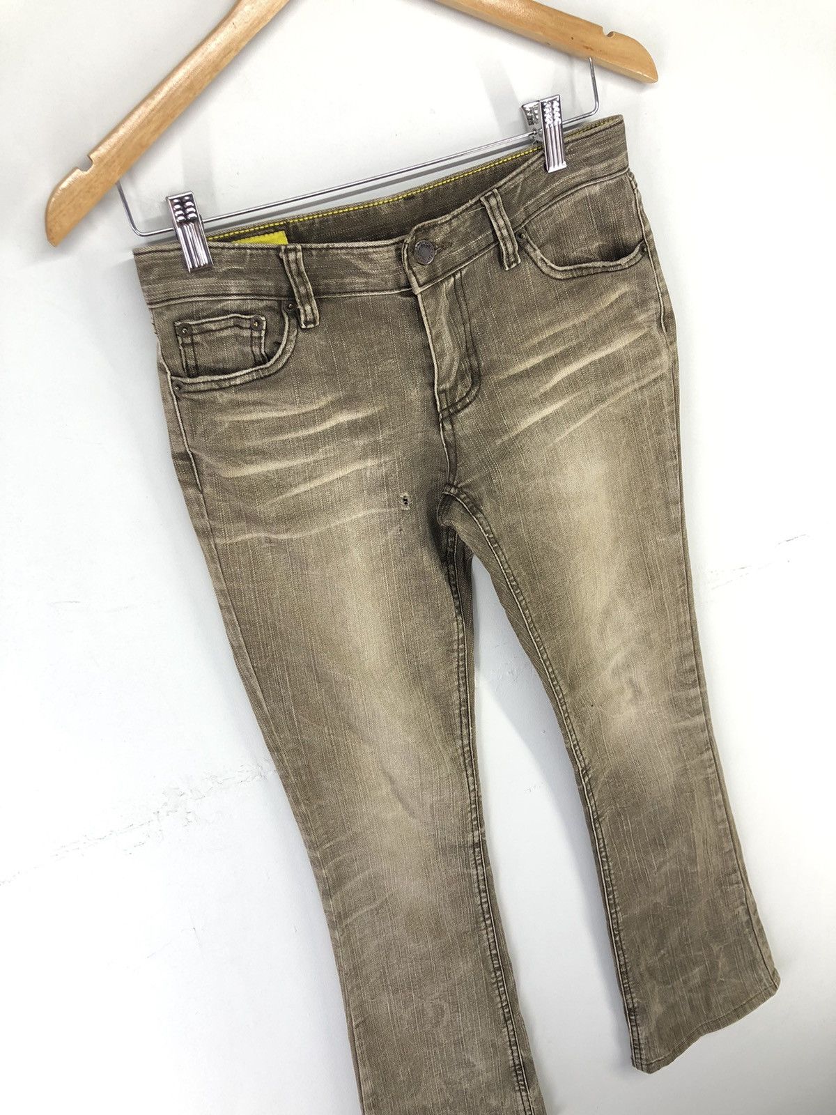 Japanese Brand Vintage Pavarotti Vary Jean Faded Brown Flare Bootcut Jeans Size 27" / US 4 / IT 40 - 3 Thumbnail
