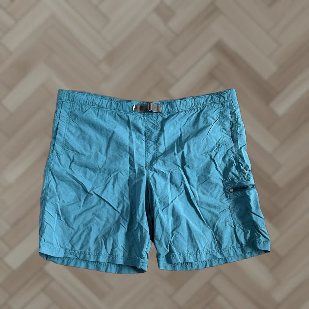 Vintage Columbia Mens Omni-Shade Hiking Shorts Blue 2XL Inseam 9in Flat Front Pockets Belted Casual Travel Regular Size US 39 - 1 Thumbnail