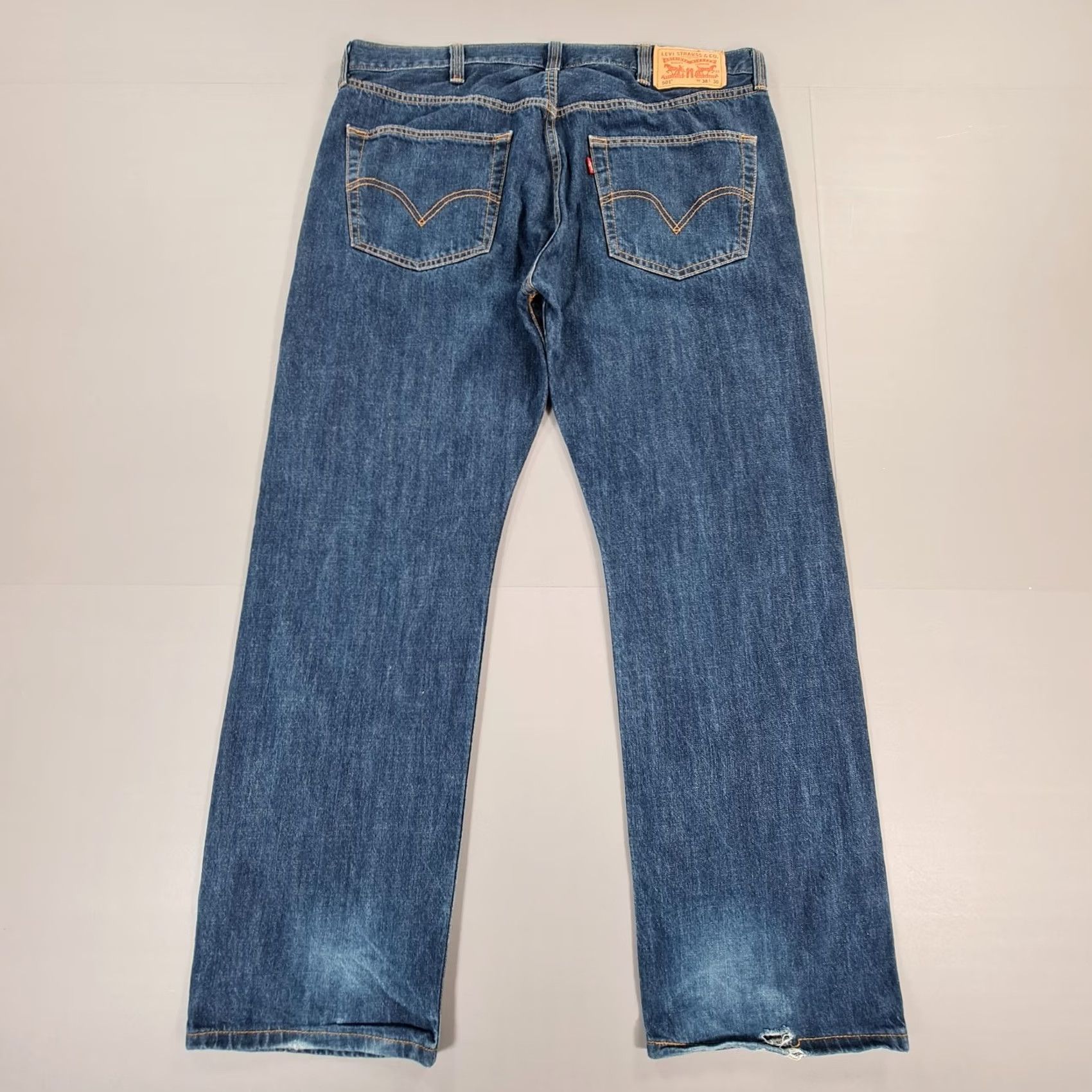 Levi's Levis 501 Jeans Blue W38 L30 Regular Fit Denim Jeans Regular Mens Straight Leg Button Fly 100% Cotton Vintage No Size US 38 / EU 54 - 6 Thumbnail