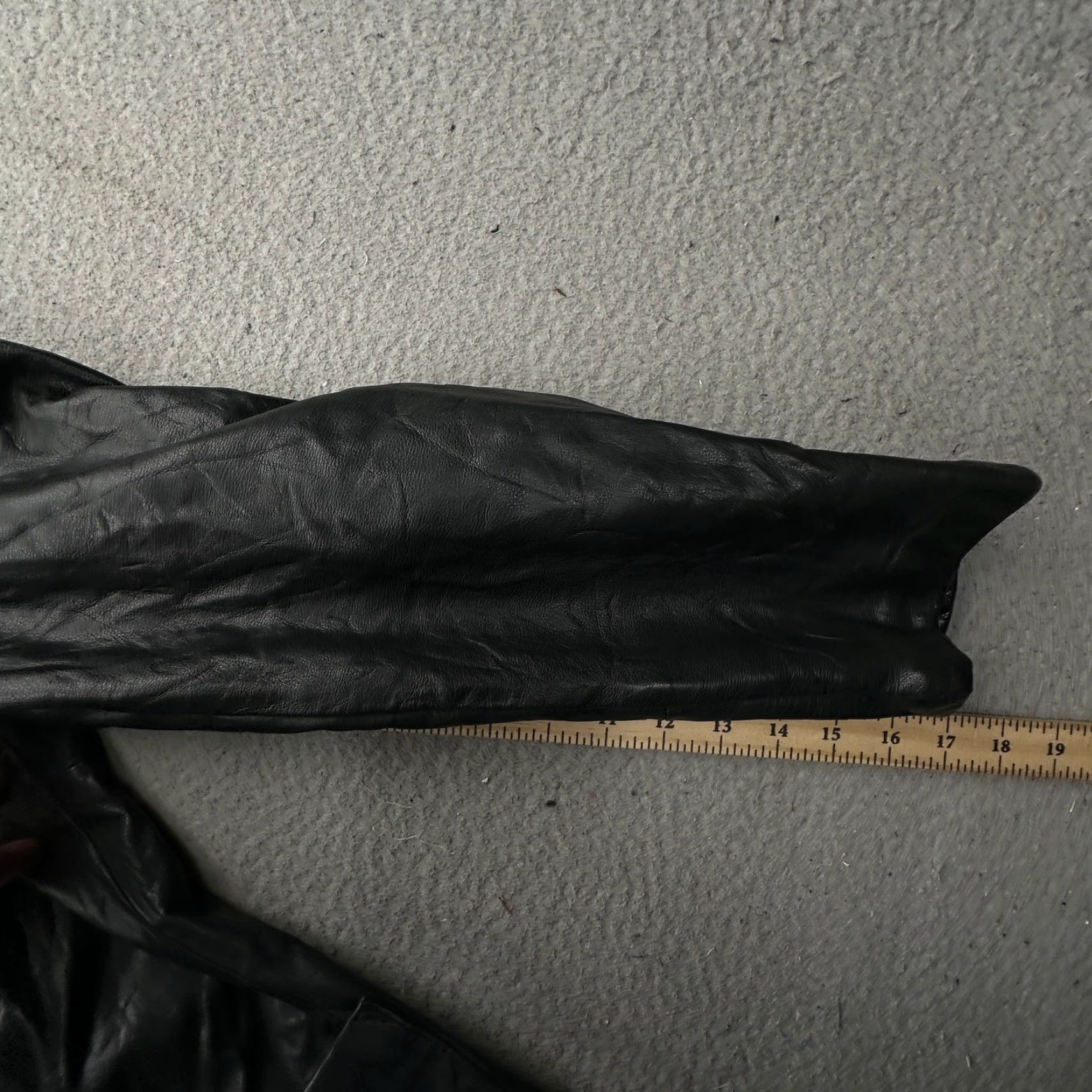 Vintage VINTAGE Remy Leather Blazer Sport Coat Mens 44 Large Black Lined Two Button Coat Mens Size 44R - 4 Thumbnail