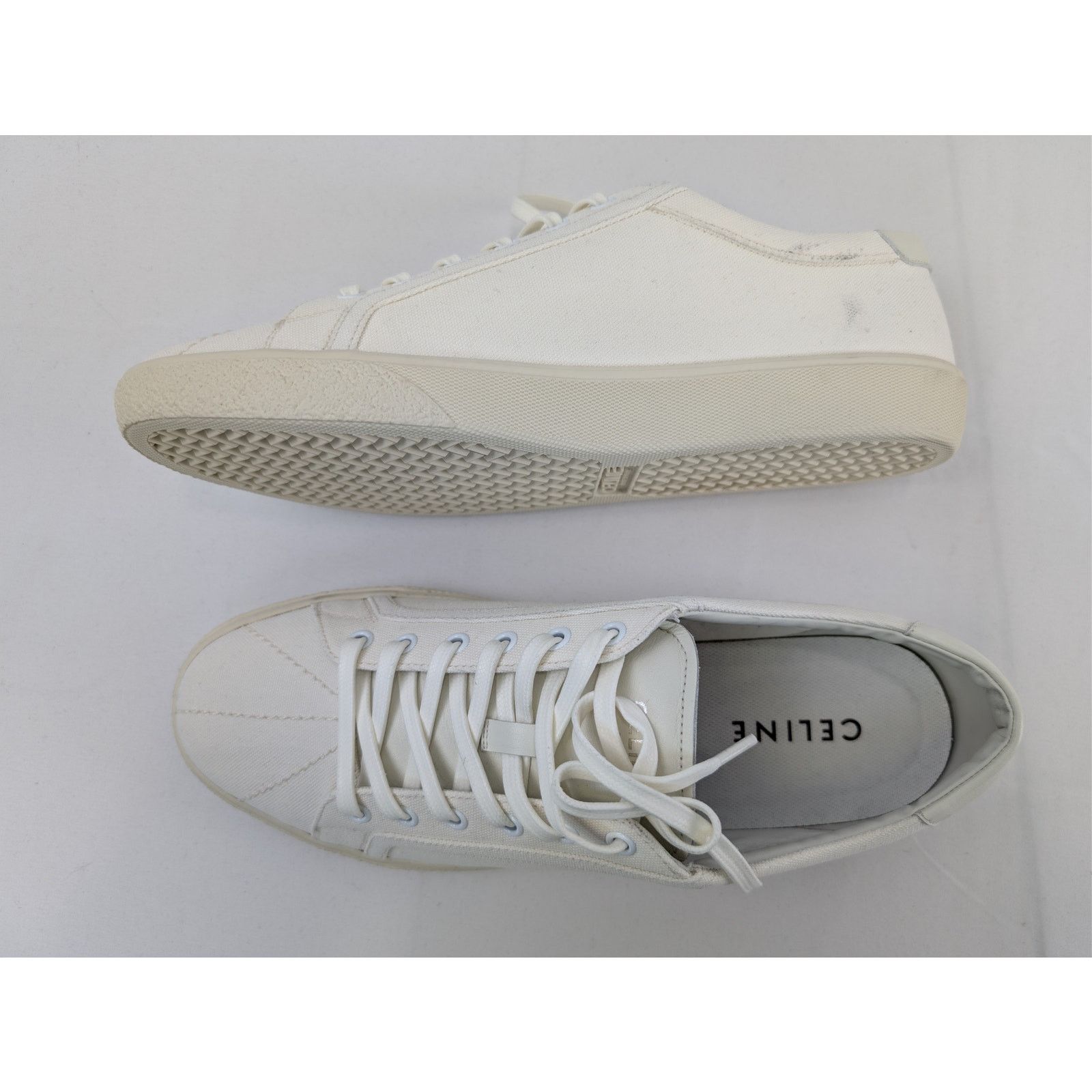 Celine o1rshd1 Canvas & Calfskin Low top Sneakers in White Size US 10 / EU 43 - 1 Thumbnail