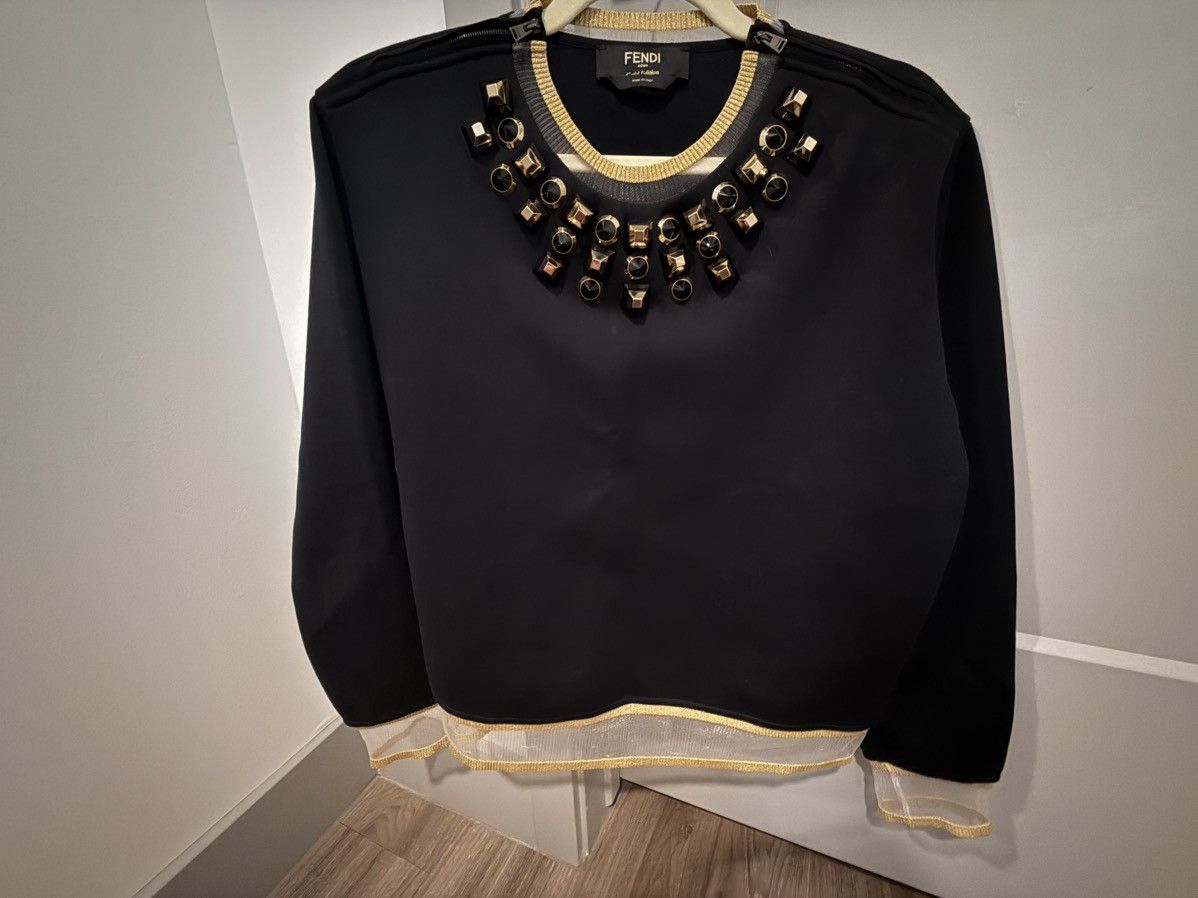 Fendi Fendi “Gold Edition” Embellished Studded Sweater Size M / US 6-8 / IT 42-44 - 2 Thumbnail
