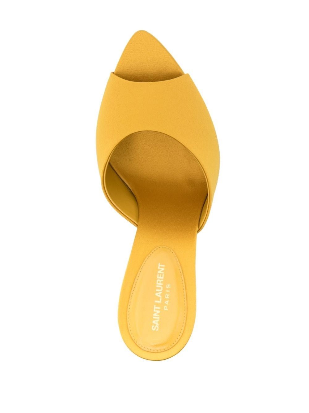 Saint Laurent Paris os11x0126 105mm Satin Mules in Mustard Yellow Size US 8.5 / IT 38.5 - 4 Thumbnail