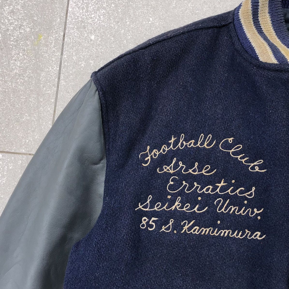 Vintage Vintage 80s Erratics Arse Embroidered Varsity Jacket Size US L / EU 52-54 / 3 - 5 Thumbnail
