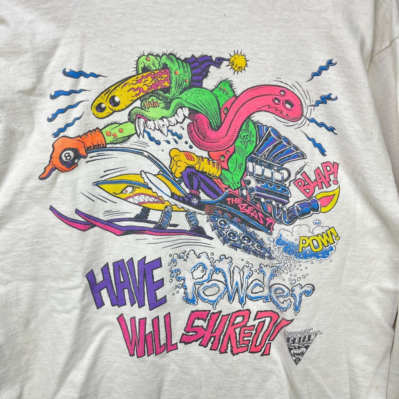 Vintage Vintage 90s Screamerz Alien Beast Sledding Longsleeve Large Size US L / EU 52-54 / 3 - 2 Thumbnail