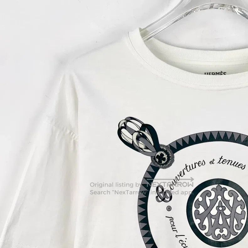 Hermes Hermes White classic round pattern printed cotton short-sl Size XS / US 0-2 / IT 36-38 - 3 Thumbnail