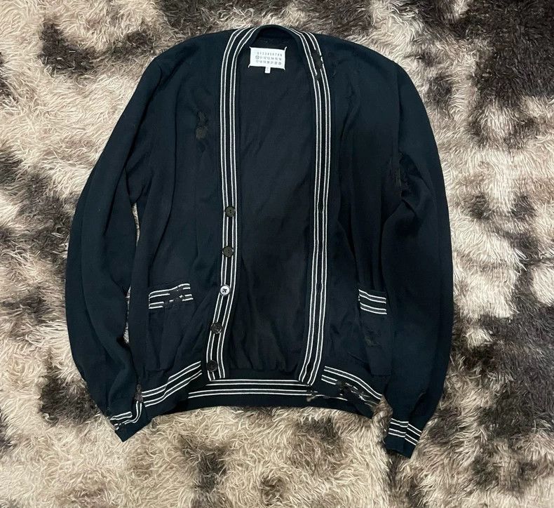 Maison Margiela Maison Margiela Distressed Knit Cardigan Size US L / EU 52-54 / 3 - 1 Thumbnail