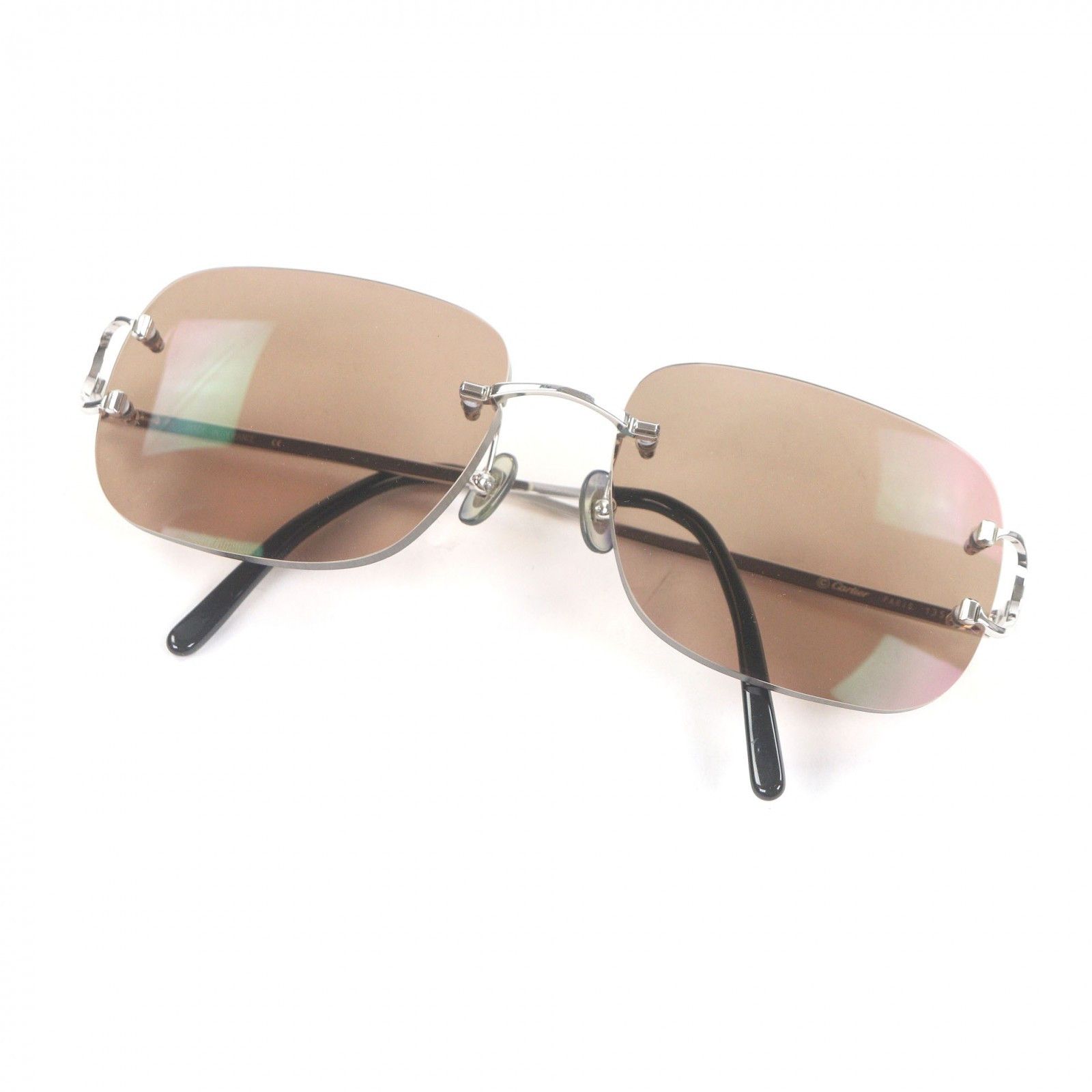 Cartier Cartier Cartier Decor Two-Point Sunglasses Precious Metal Sunglasses DUTY FREE for USA Size ONE SIZE - 1 Thumbnail