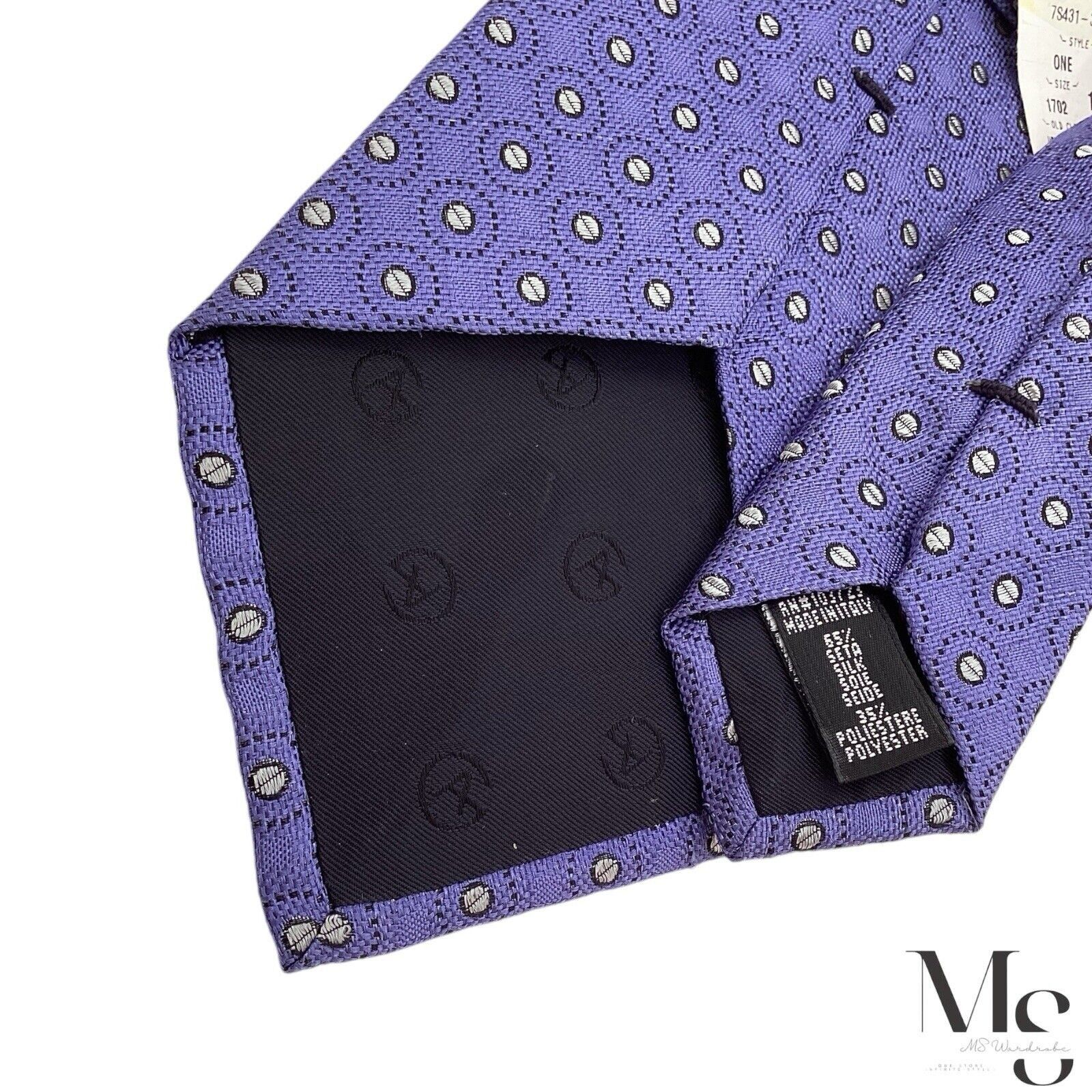 Giorgio Armani $125 GIORGIO ARMANI Blue Geometric Silk Blend Tie Made In It Size ONE SIZE - 5 Thumbnail