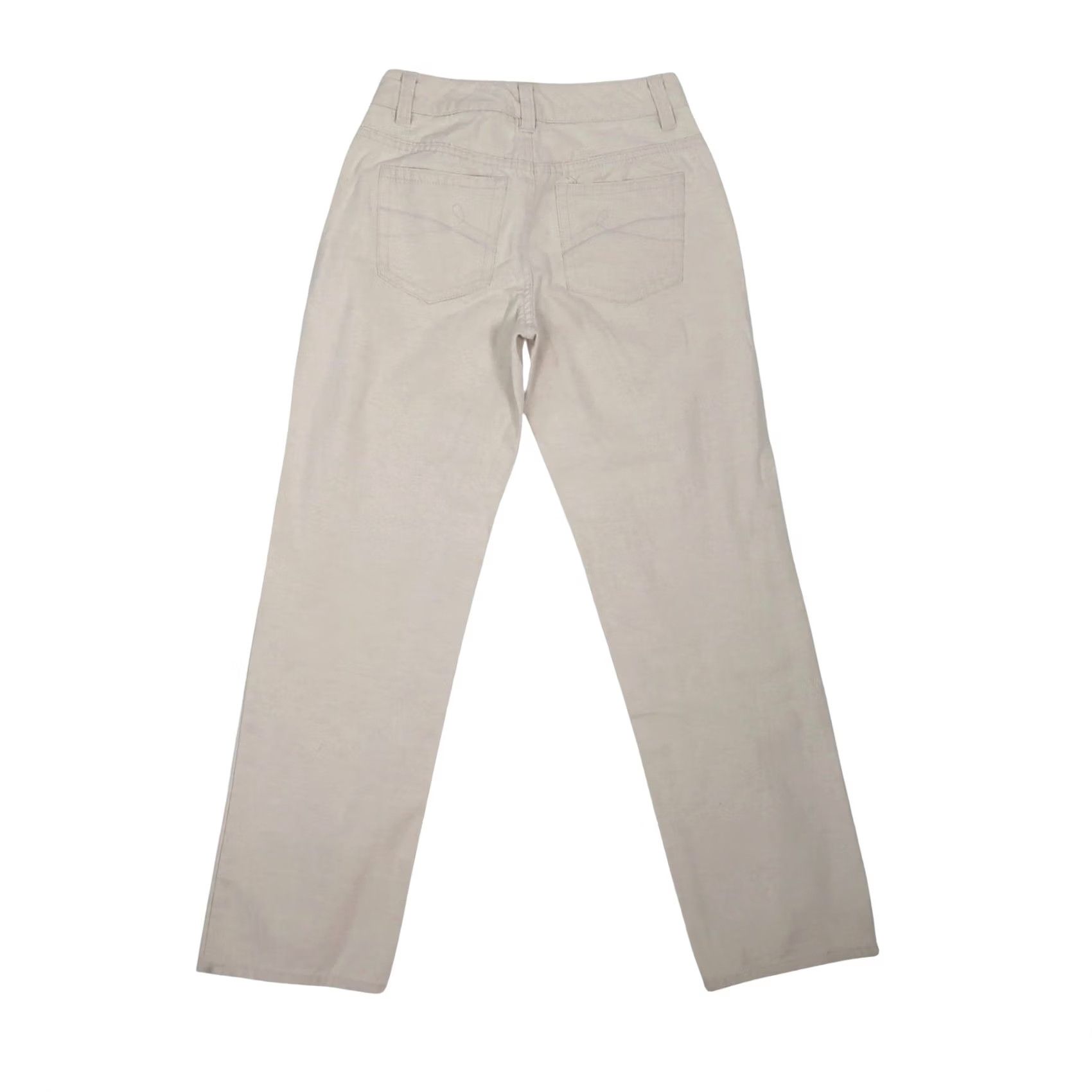 Liz Claiborne VINTAGE Liz Claiborne Jeans Cream Linen Blend Straight Leg 2 Womens 90s Petite 28 Inseam Size 26" / US 2 / IT 38 - 3 Thumbnail