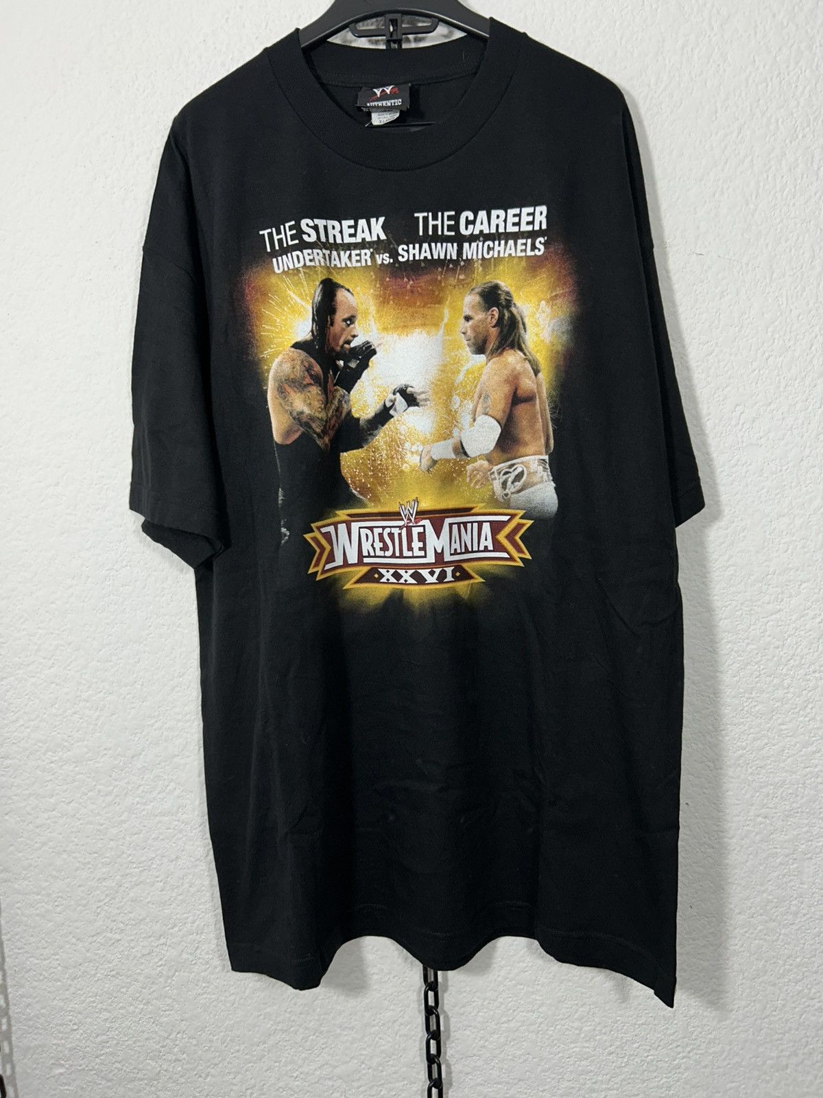 Vintage × WWE 2010 Wrestlemania XXVI Undertaker ve Shawn Michaels Size US XL / EU 56 / 4 - 1 Thumbnail