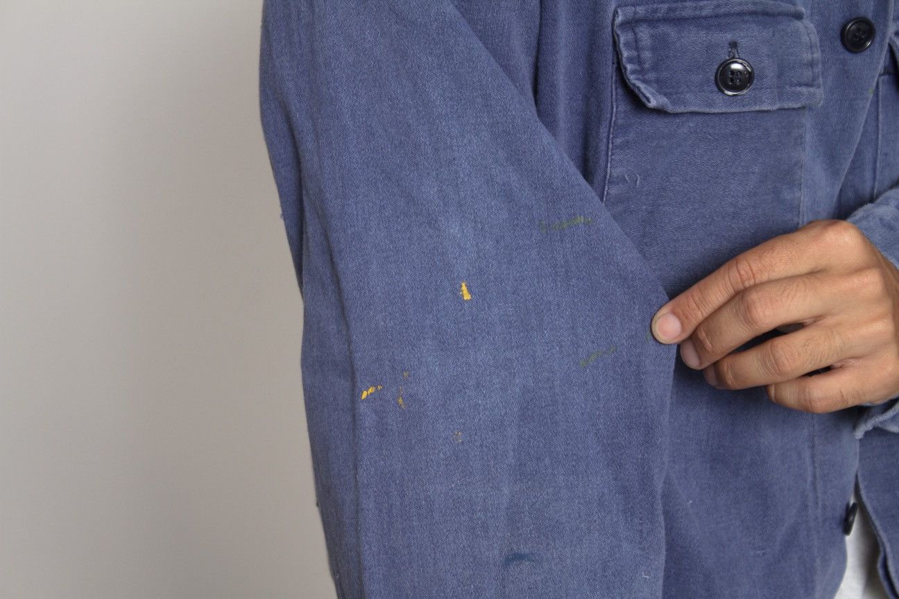 Vintage BLUE HEAVYWEIGHT COTTON ITALIAN WORKWEAR JACKET Size US L / EU 52-54 / 3 - 6 Thumbnail
