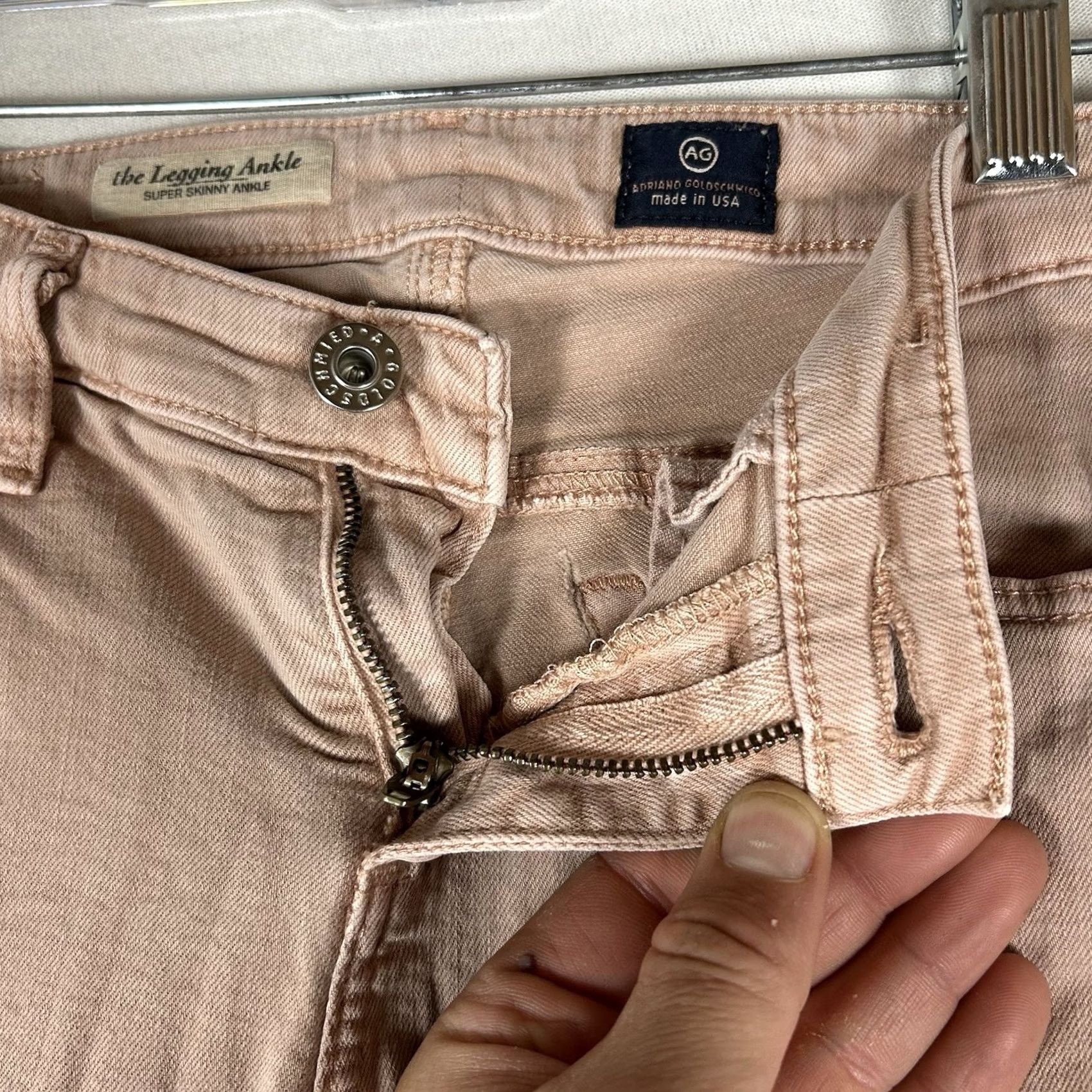 Pinko AG Adriano Goldschmied The Legging Ankle Super Skinny Jeans Womens Size 25R Pink Shirt? Size 42" / US 20 - 6 Thumbnail