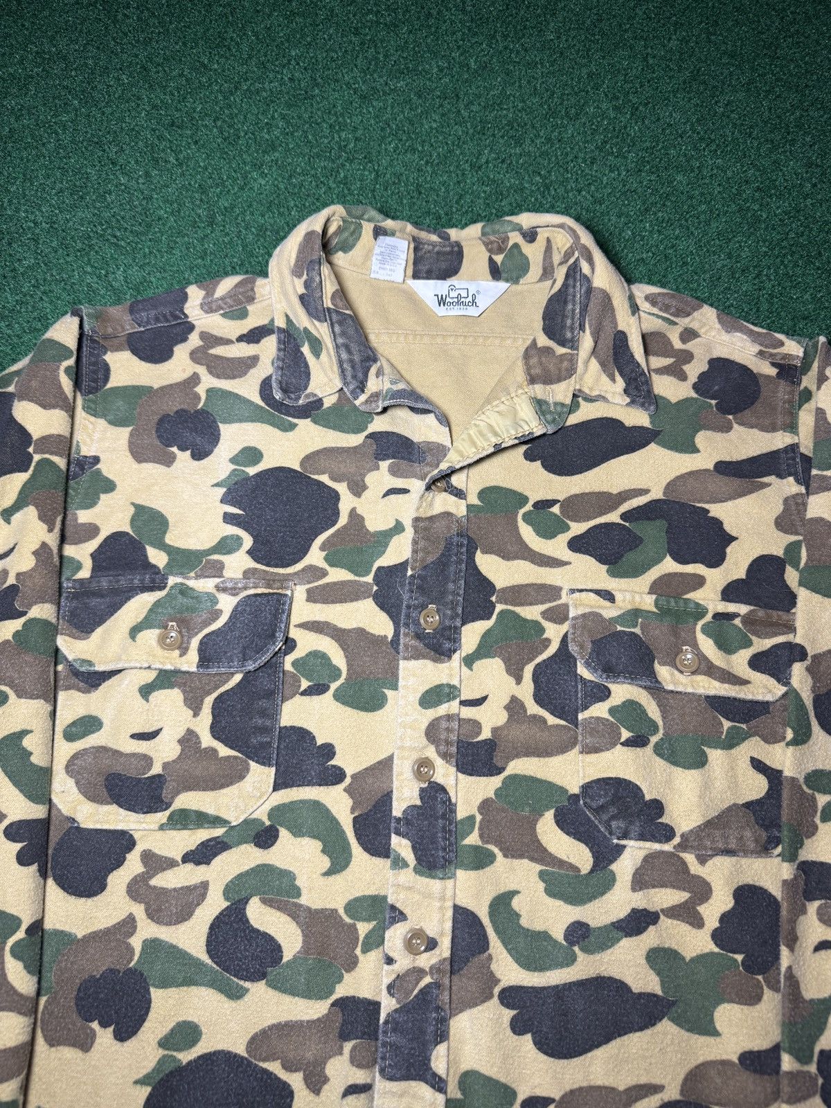 Woolrich Woolen Mills Woolrich Duck Camo Chamois Button Up Flannel 80s XXL Shirt Size US XXL / EU 58 / 5 - 2 Thumbnail