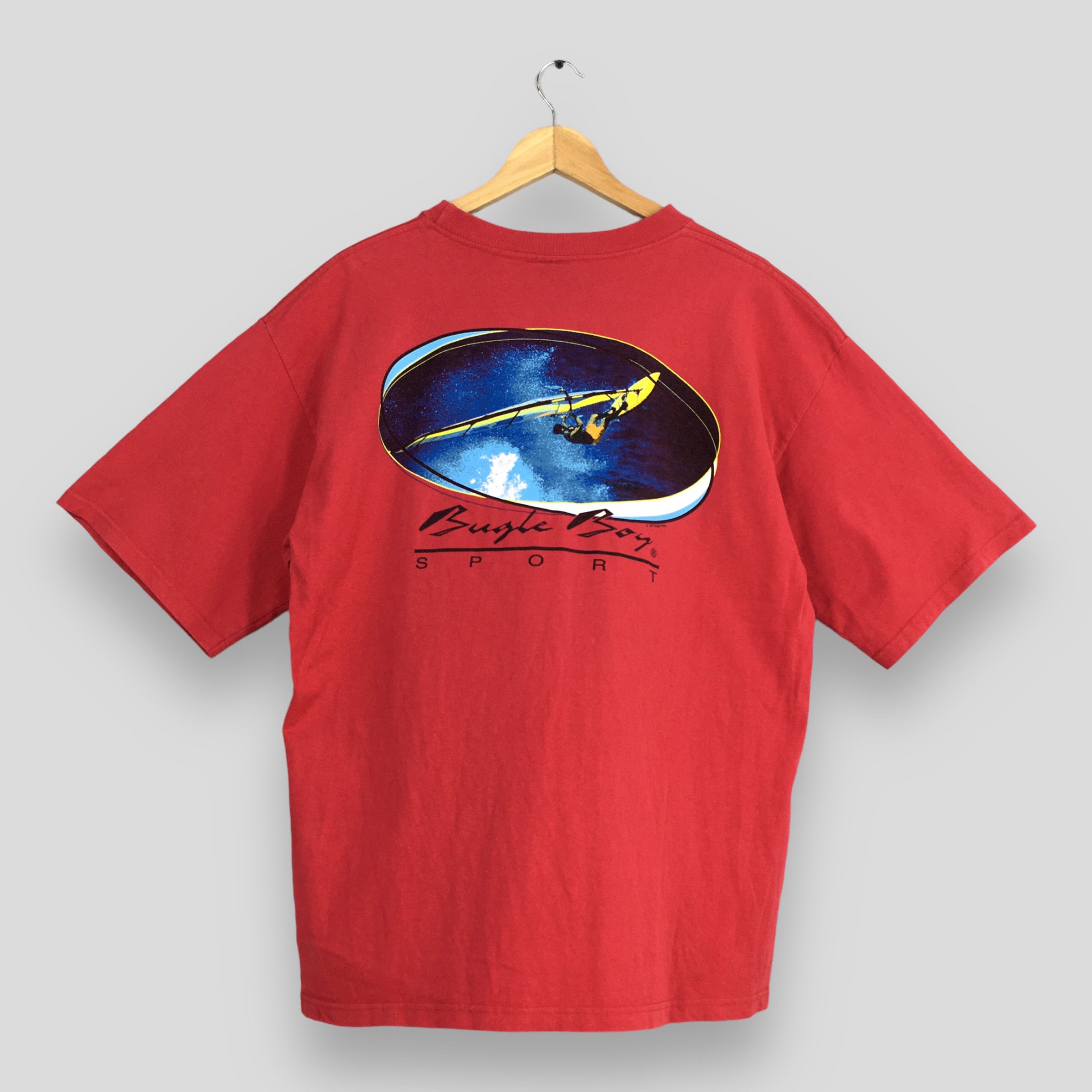 Bugle Boy VIntage 90's Bugle Boy Sailing Sport Usa Red T shirt Large Size US L / EU 52-54 / 3 - 5 Thumbnail