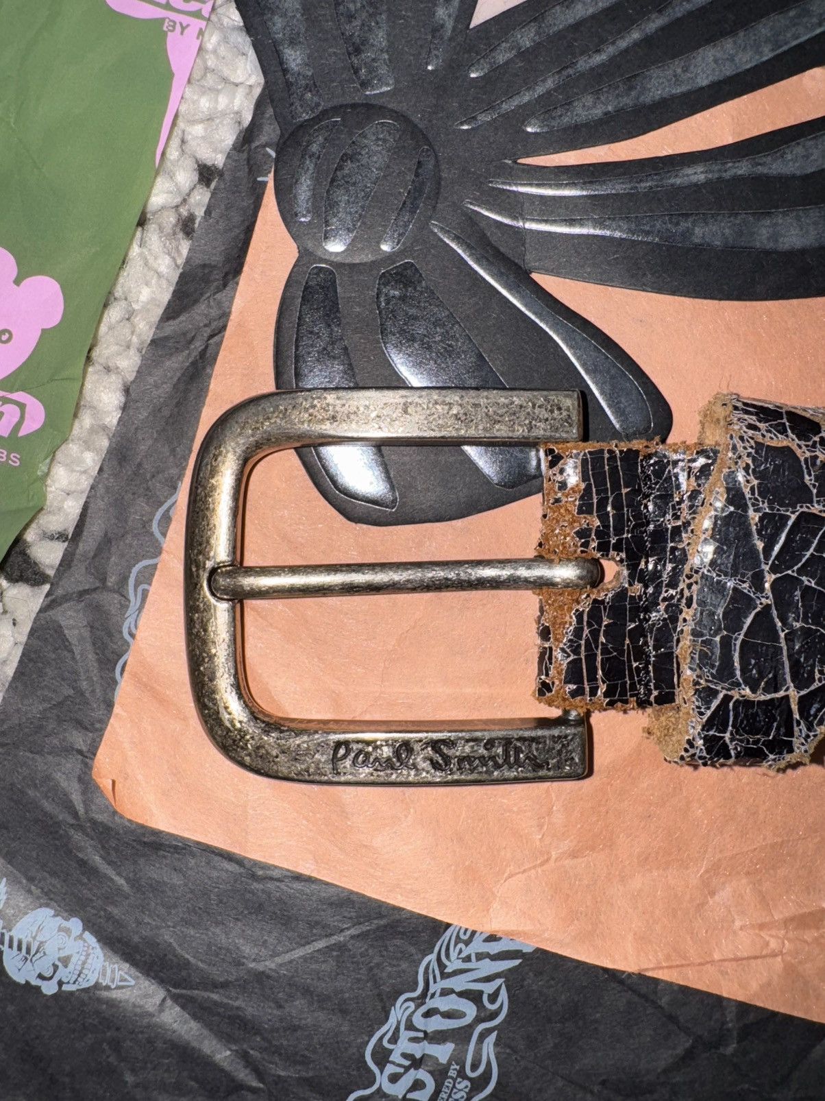 Paul Smith Paul Smith Vintage Paint Cracking Belt Size 34 - 2 Thumbnail