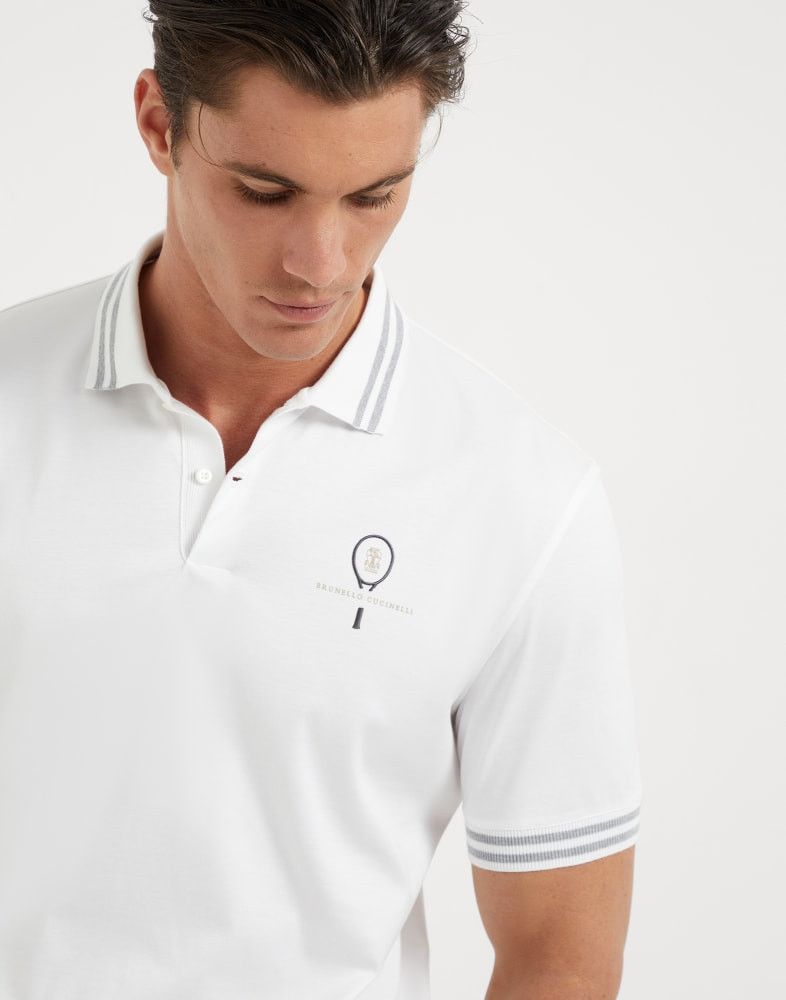 Brunello Cucinelli o1w1db10825 Cotton Tennis Polo Shirt in White Size US S / EU 44-46 / 1 - 3 Thumbnail