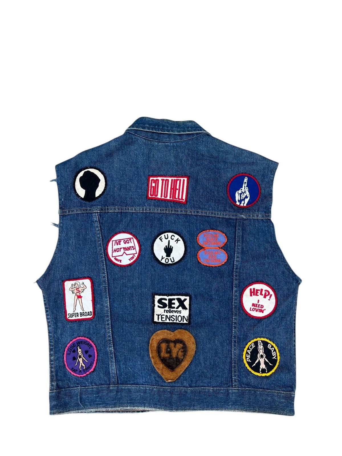 Vintage RARE! 60s Hippie Selvedge Denim Vest Size US L / EU 52-54 / 3 - 1 Thumbnail