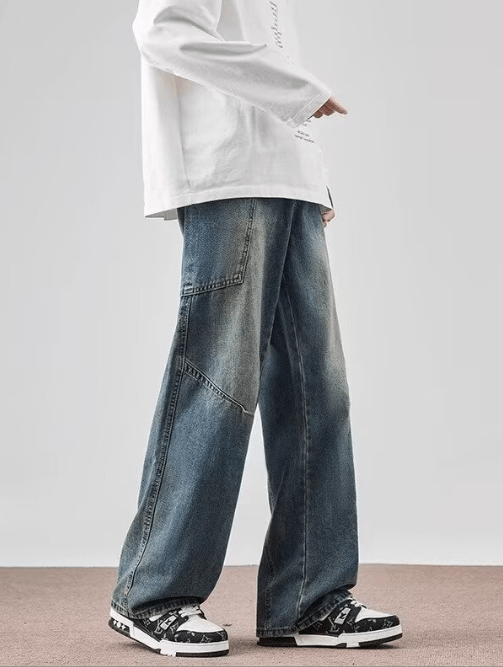 Japanese Brand × Jean Retro distressed loose-fitting trendy washed jeans Size US 32 / EU 48 - 4 Thumbnail