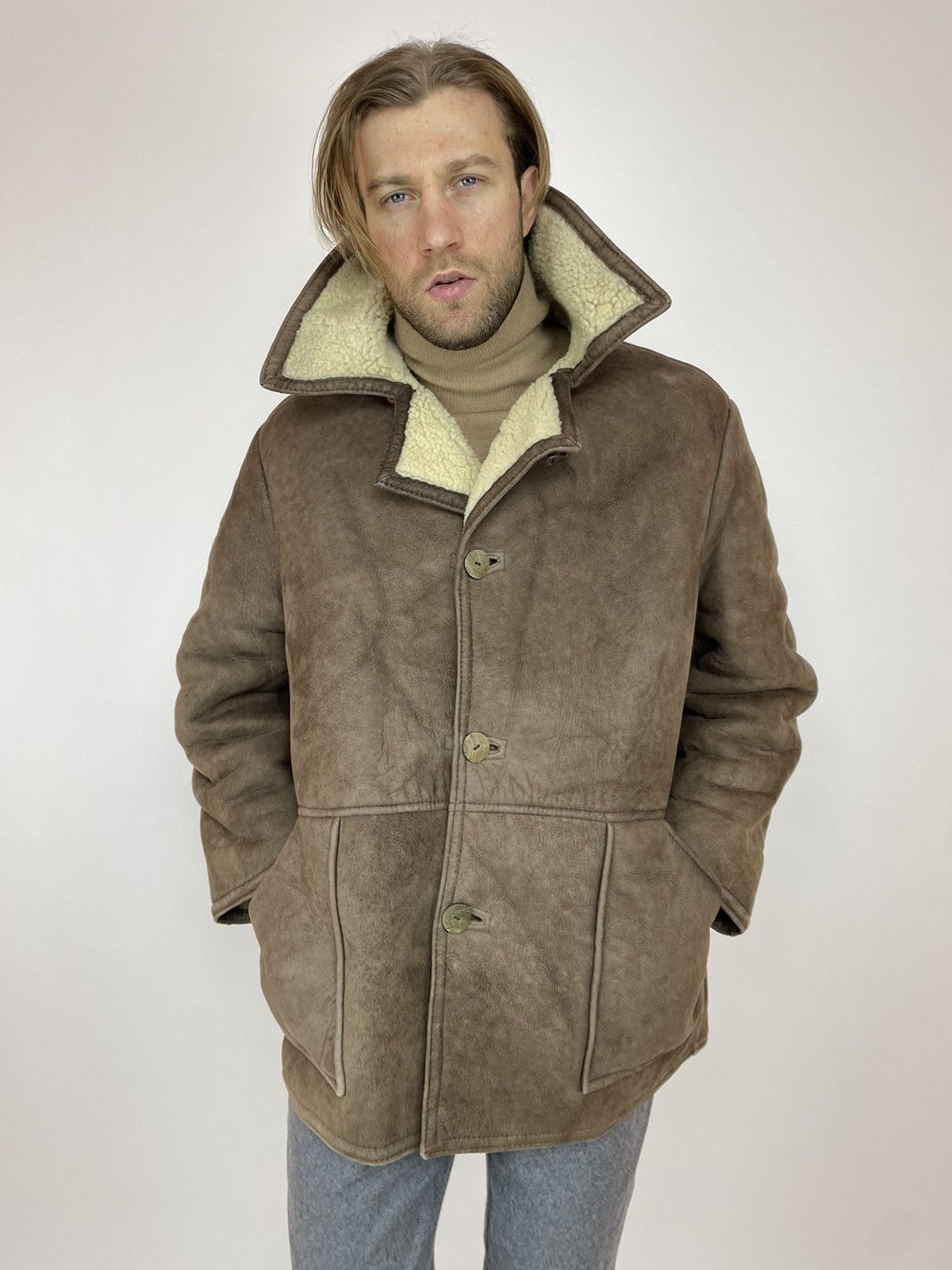 Other antartex Vintage SHEEPSKIN Coat made In Scotland size M-L Size US L / EU 52-54 / 3 - 12 Thumbnail