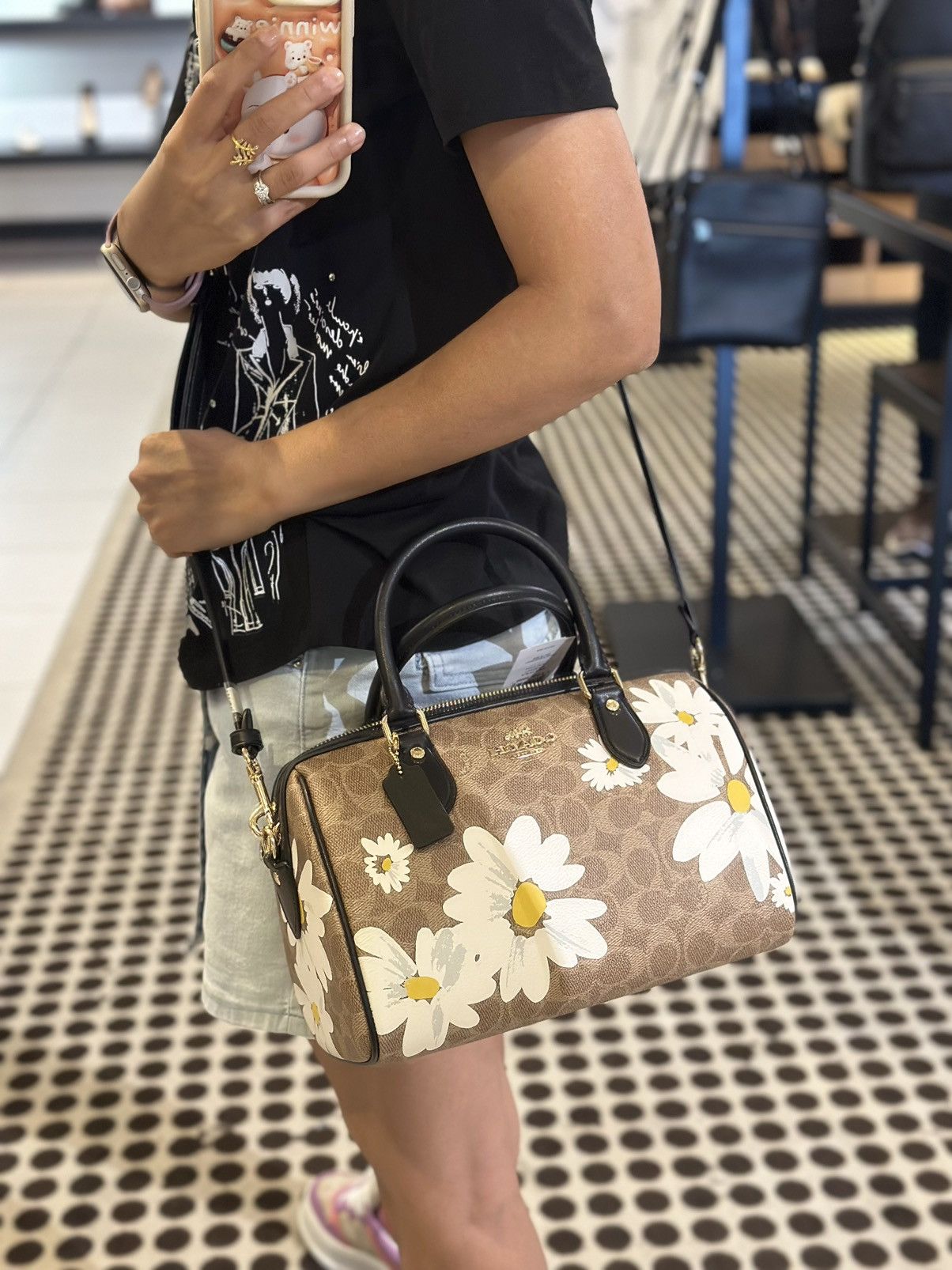 Cheapest Coach Rowan Satchel in Pop Floral Print