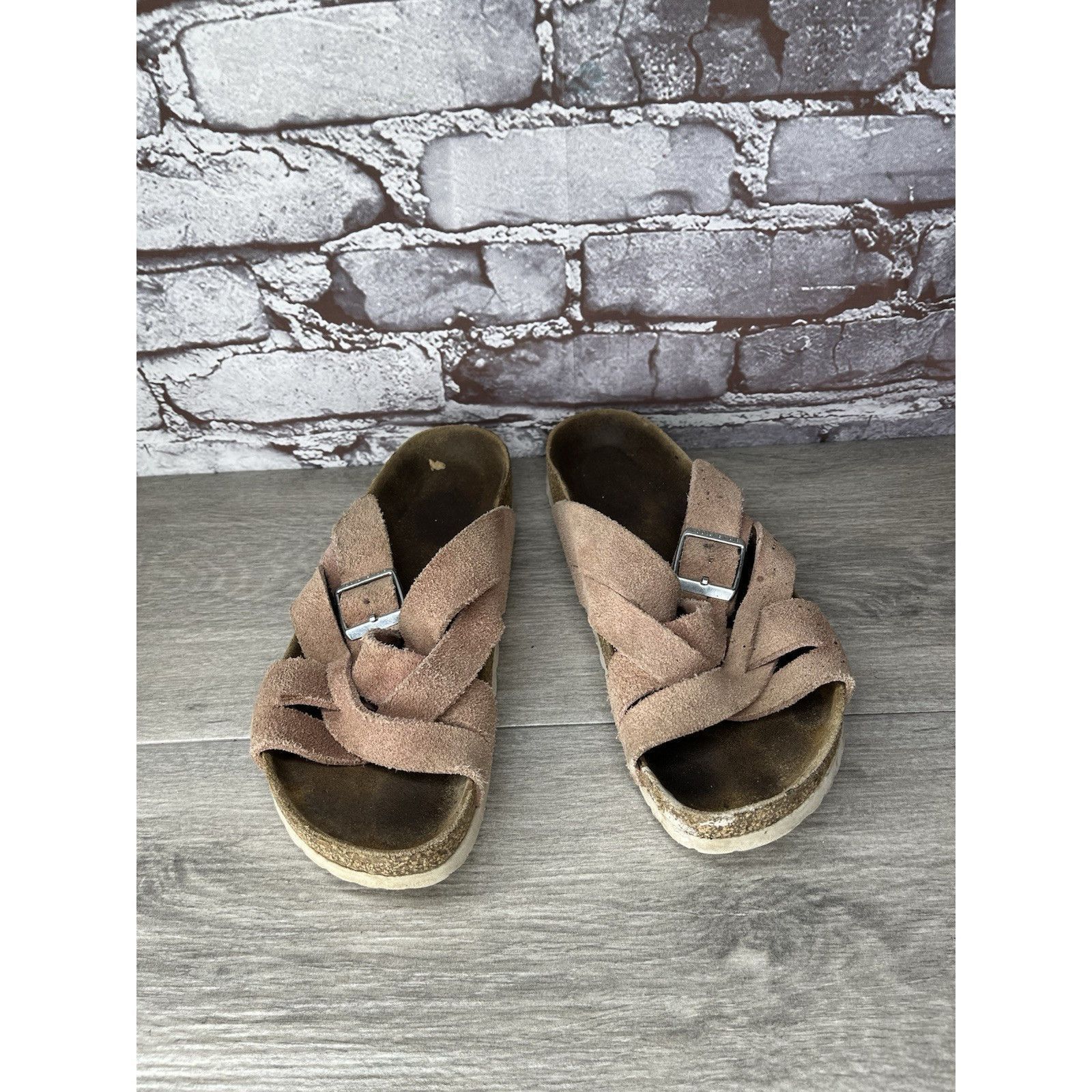 Birkenstock Birkenstock Lugano Pink Clay Suede Leather Slides Sandals Wo Size US 8.5 / IT 38.5 - 10 Thumbnail