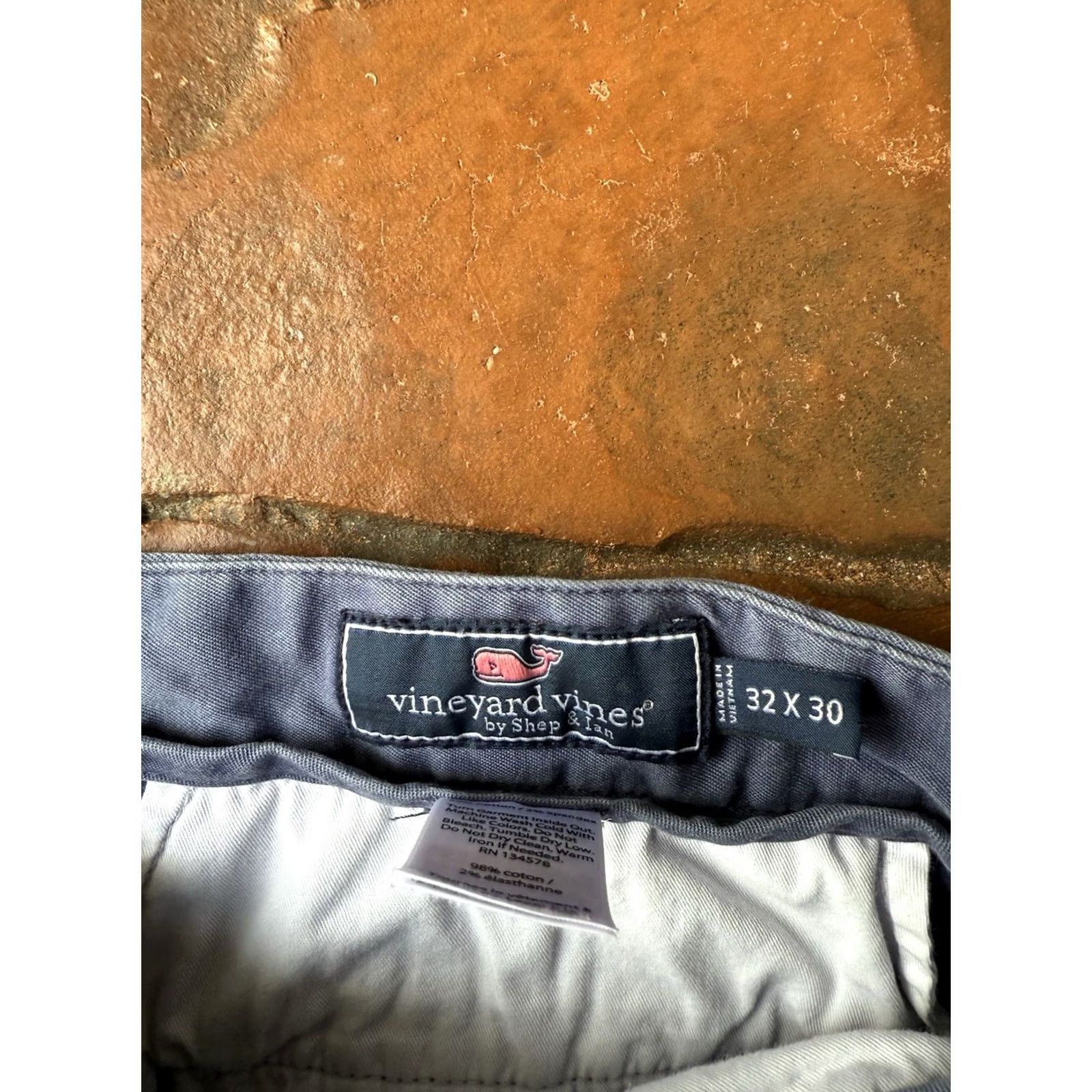 Vineyard Vines Vineyard Vines Chino Pants Men's 32x30 Blue Club Cotton Preppy, Regular, Flat Front, Straight Leg, Button Zip, Machine Washable, Solid, 2.2 Size US 32 / EU 48 - 2 Thumbnail
