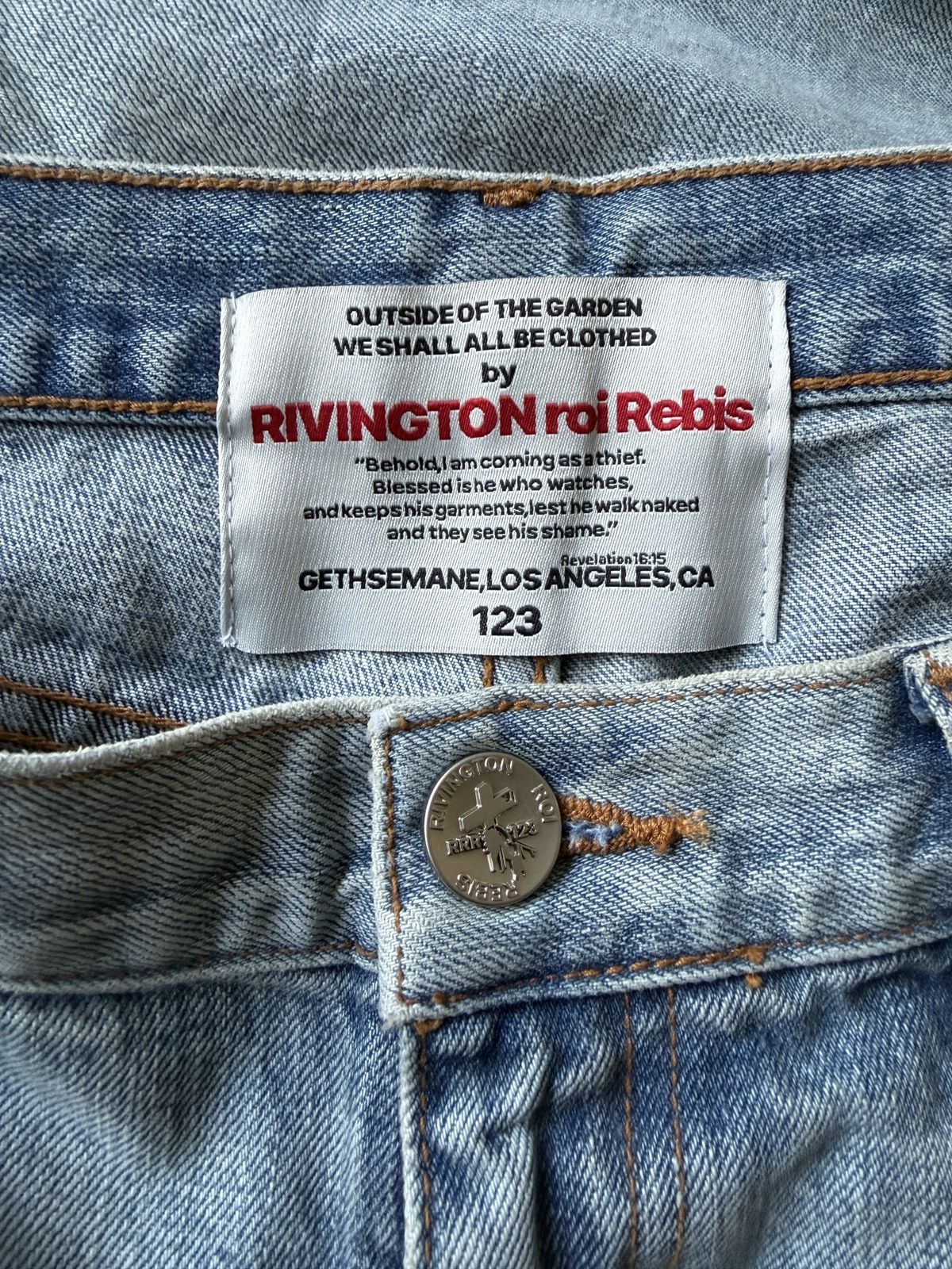 Fear of God × RRR-123 RRR123 x FEAR OF GOD sz 32 Inri He Rose Straight Denim Jeans Size US 32 / EU 48 - 5 Thumbnail