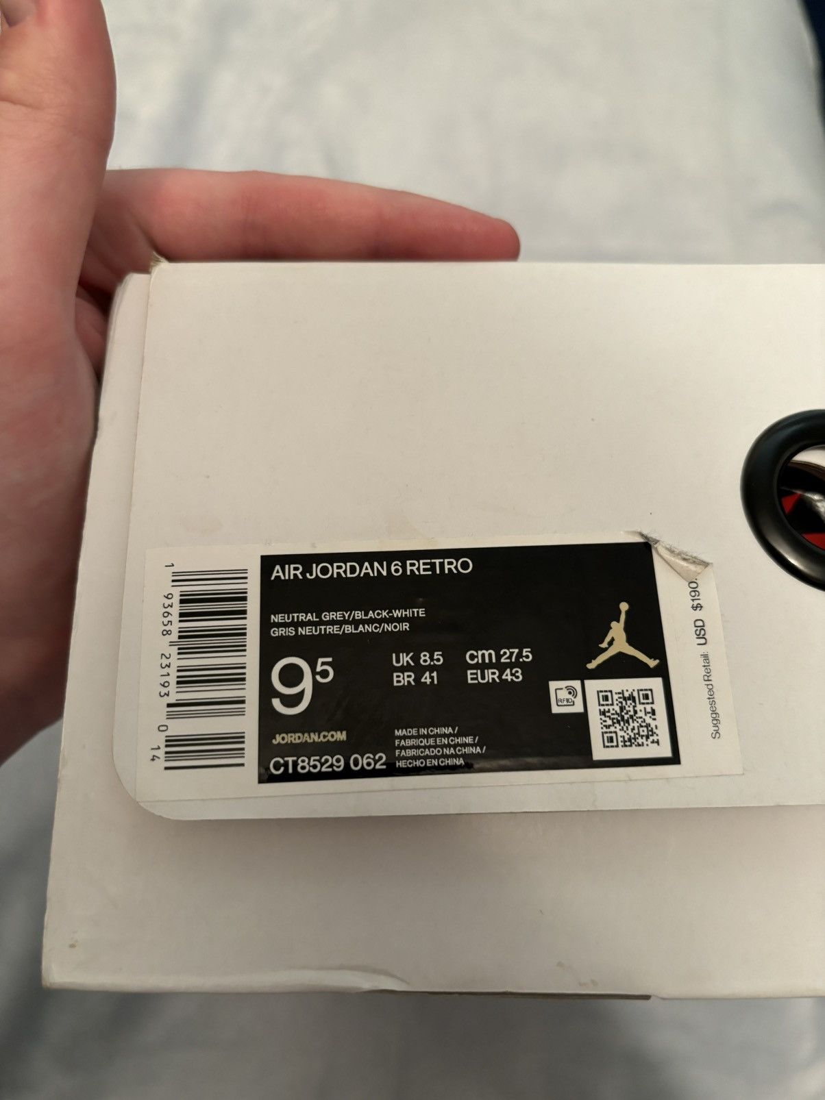 Jordan Brand Air Jordan 6 Retro Hare 2020 Size 9.5 Size US 9.5 / EU 42-43 - 10 Thumbnail
