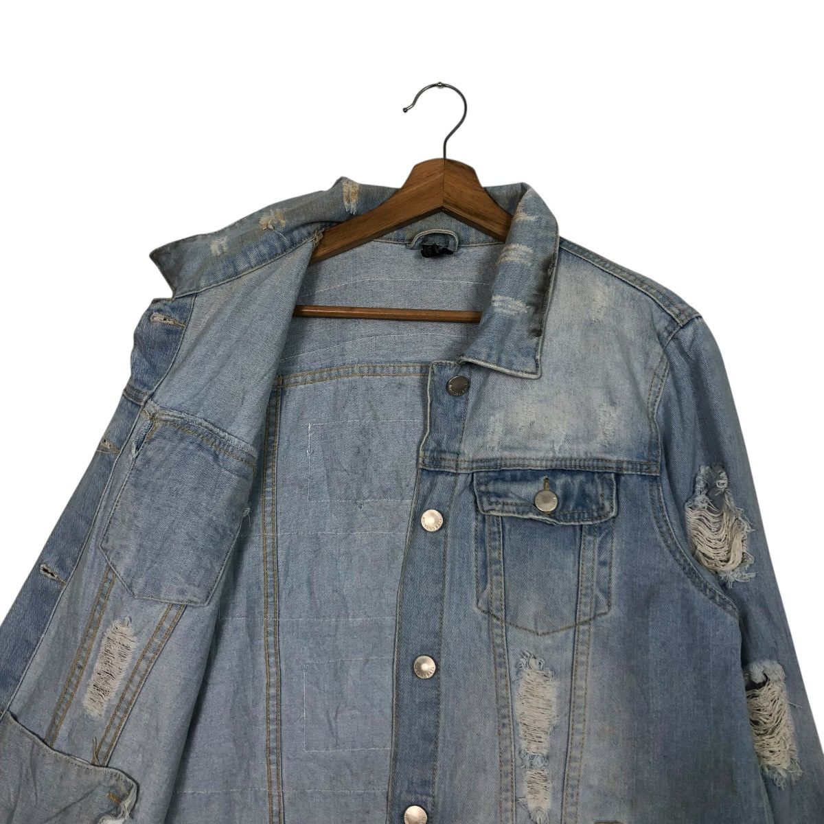 Vintage 🔥VINTAGE DENIM SHIRT JACKET BIKER PUNK DESIGN BAZI USA Size US M / EU 48-50 / 2 - 18 Thumbnail