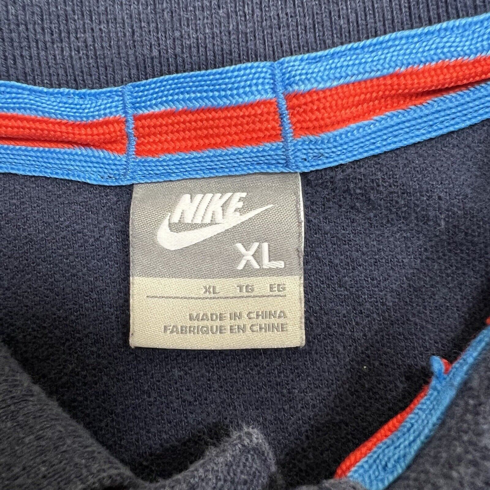 Nike Nike Navy Blue Polo Blue Swoosh Logo Collared Shirt Size US XL / EU 56 / 4 - 3 Thumbnail
