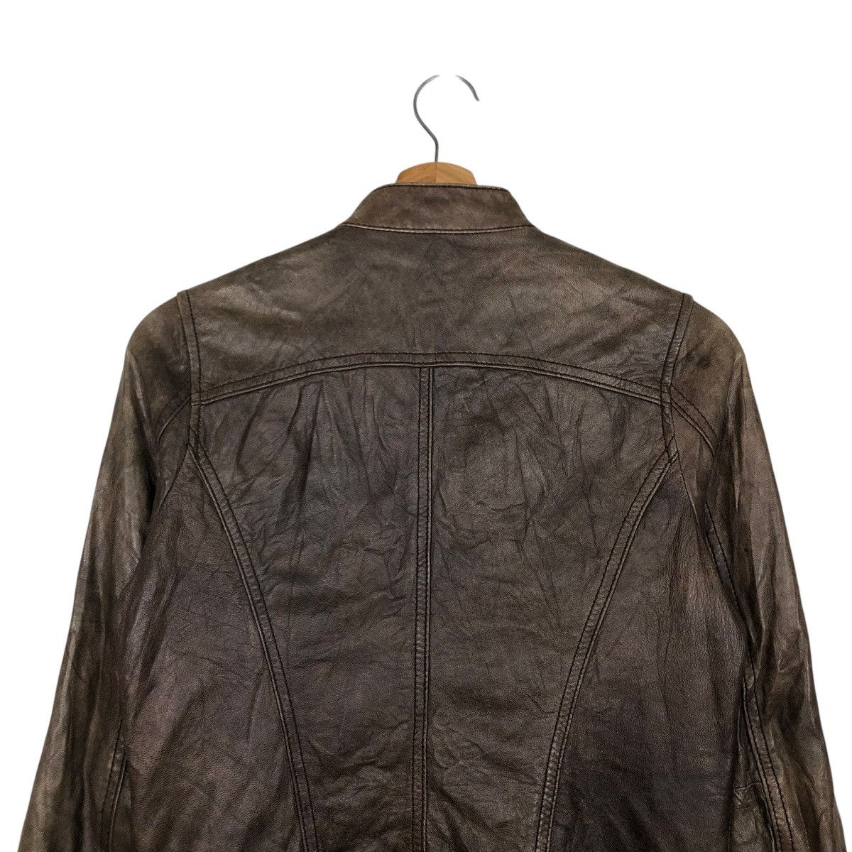 Japanese Brand 🔥CROPPED BIKER LEATHER JACKET BACK NUMBER ISSEY MIYAKE Size US M / EU 48-50 / 2 - 11 Thumbnail