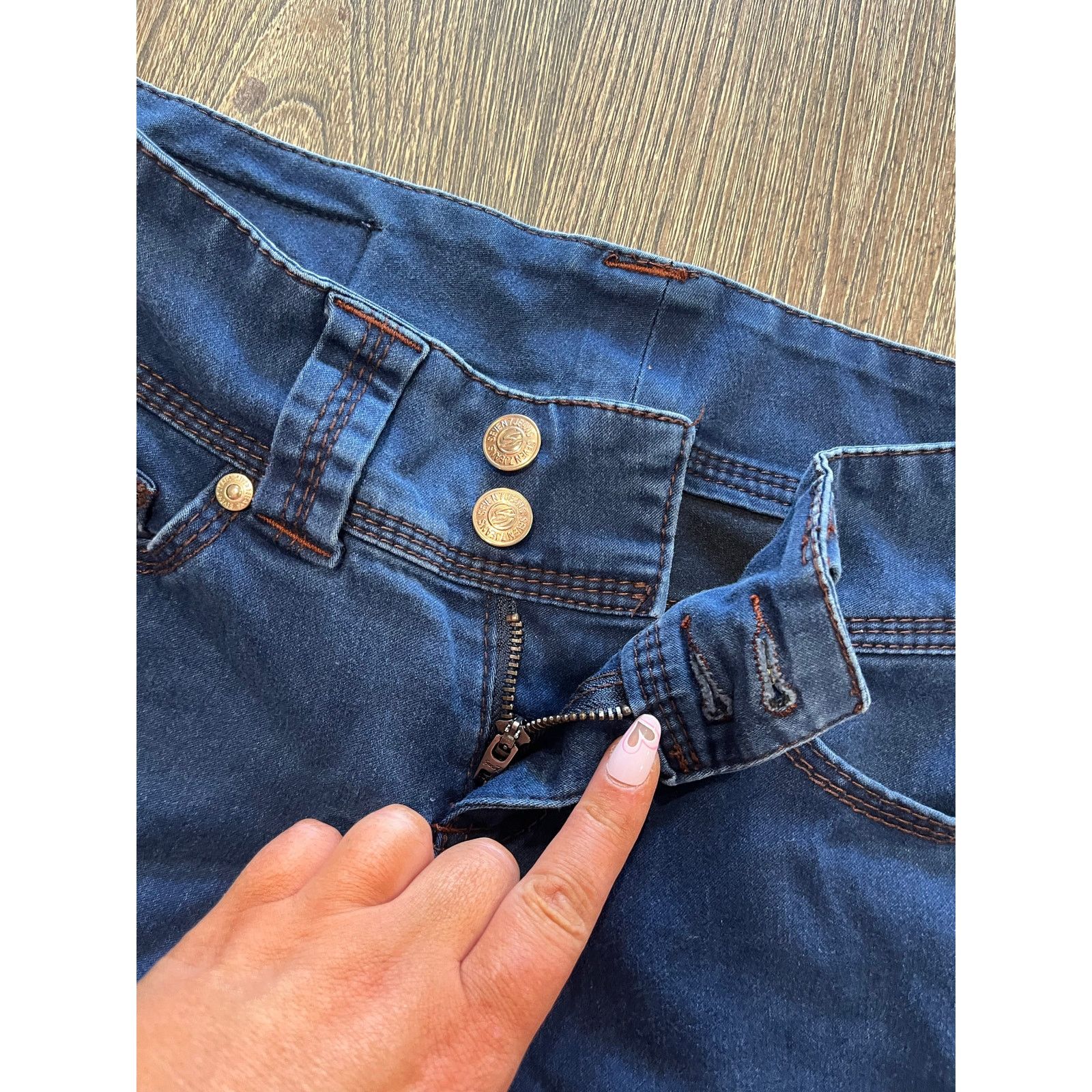 Seven 7 Seven7 Legging Jeans Mid Rise Denim Stretch Blue Size 4P Size 27" / US 4 / IT 40 - 6 Thumbnail